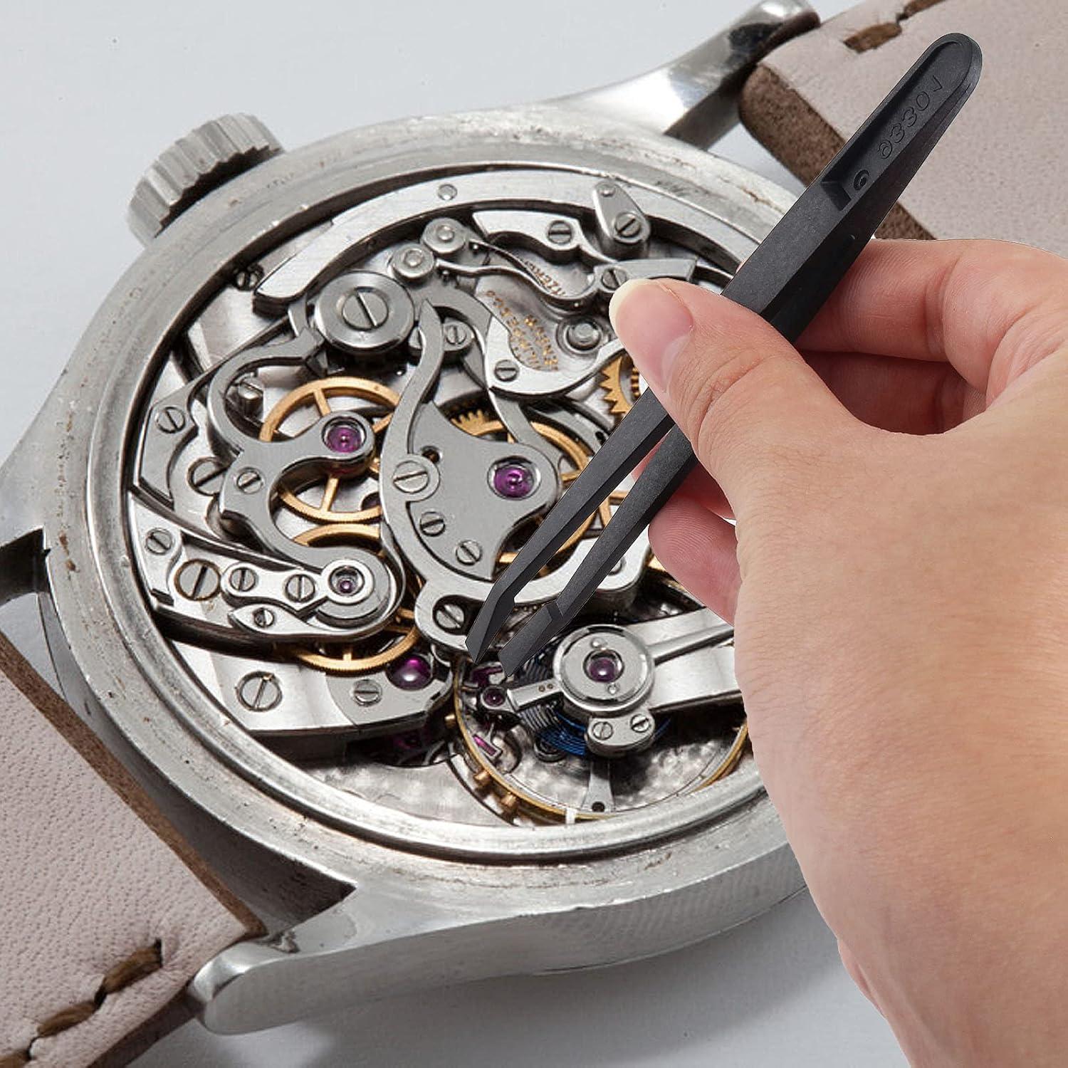 Juego de Pinzas de Plástico Antiestáticas Bonsicoky 8 Piezas 115mm