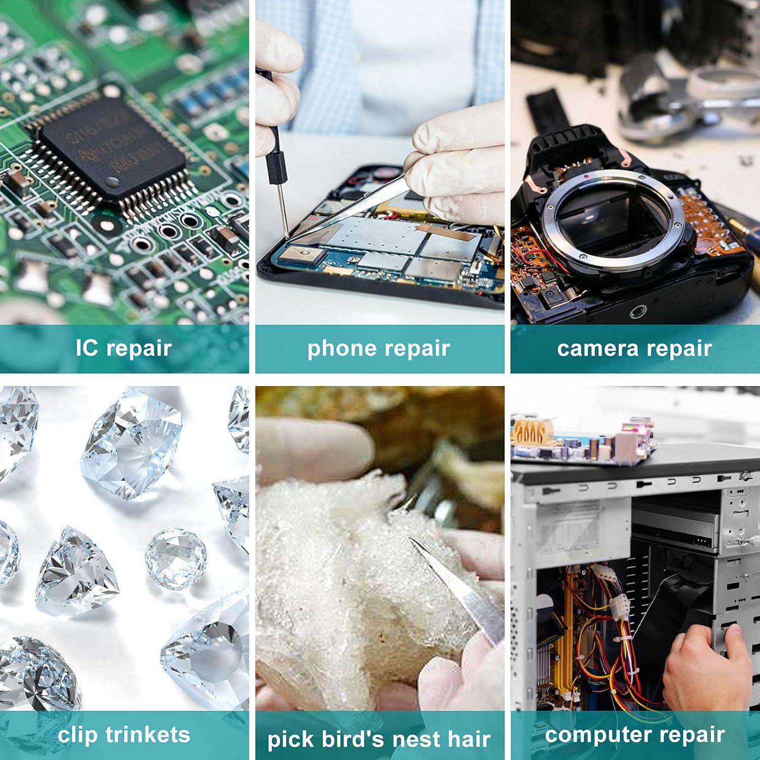 Juego de Pinzas de Plástico Antiestáticas Bonsicoky 8 Piezas 115mm