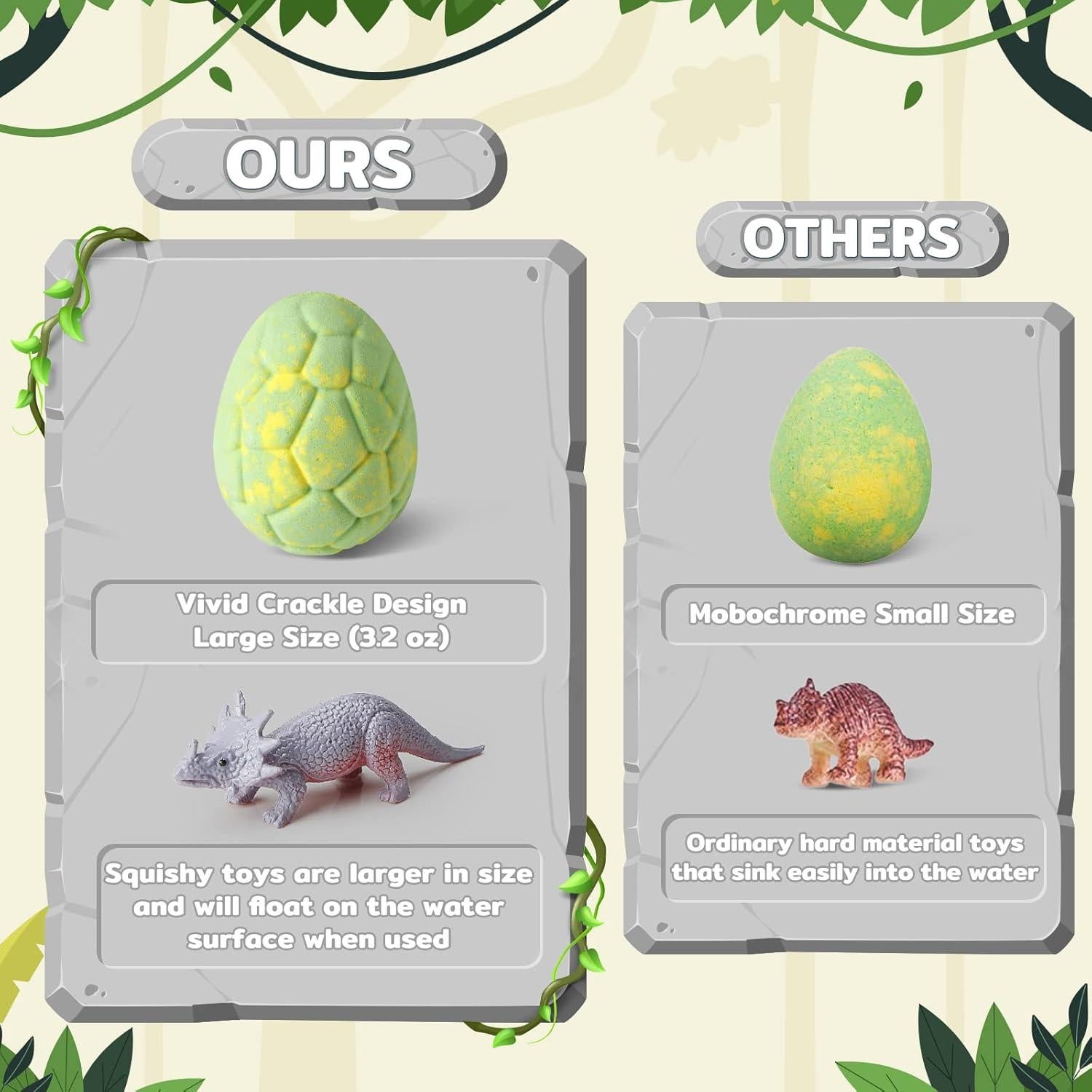 Bolas de Baño Orgánicas CalmNFiz con Juguetes de Dinosaurio - 12 Unidades