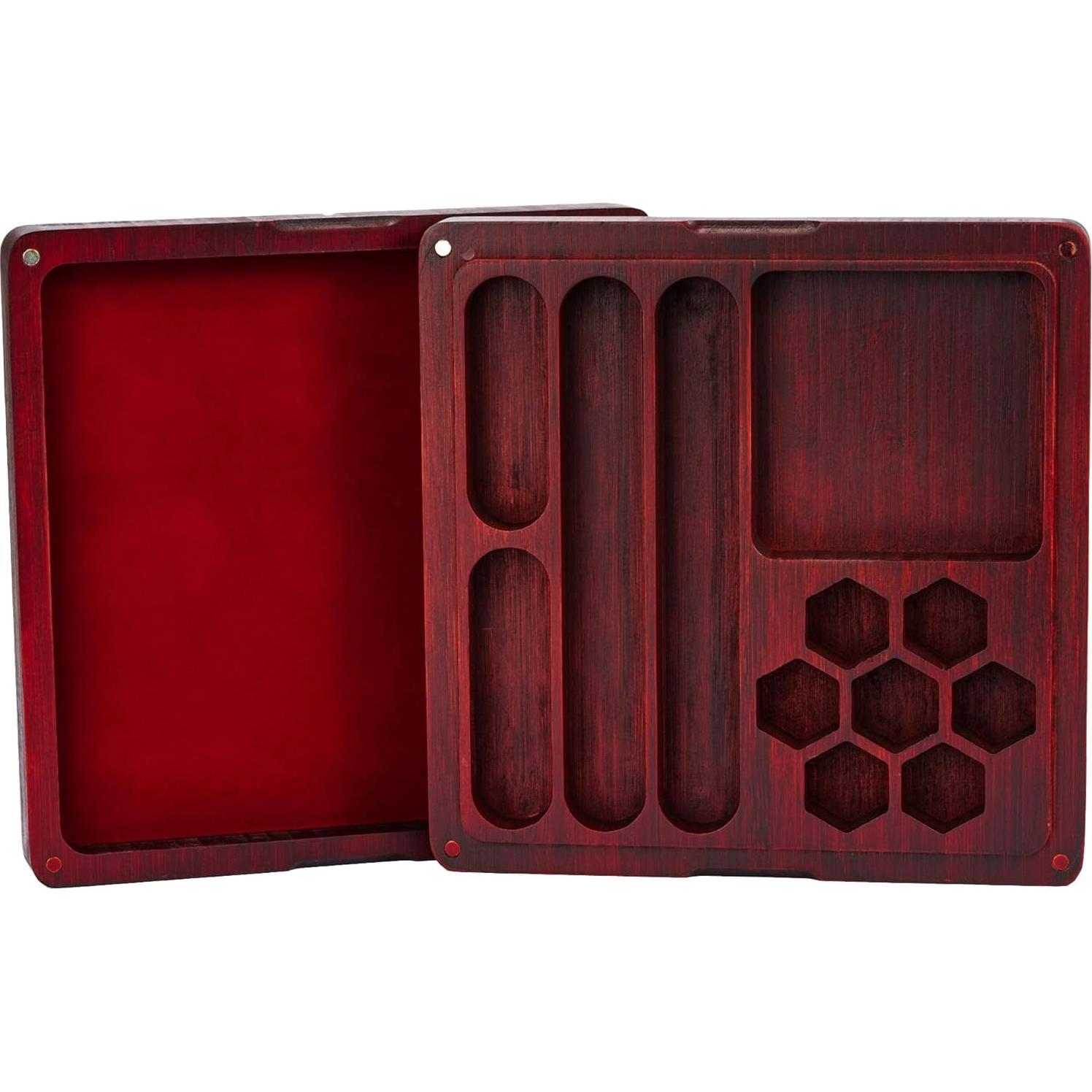 UDIXI Caja de Dados de Bambú 6 Compartimentos RPG Mago