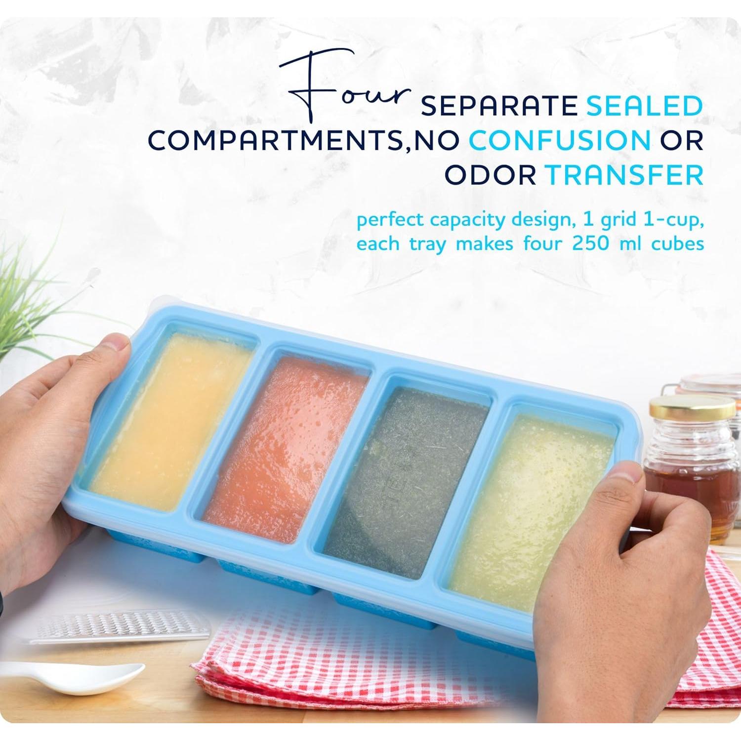 Bandejas de congelador de silicona ZIP STANDING 1 taza - 2 pack