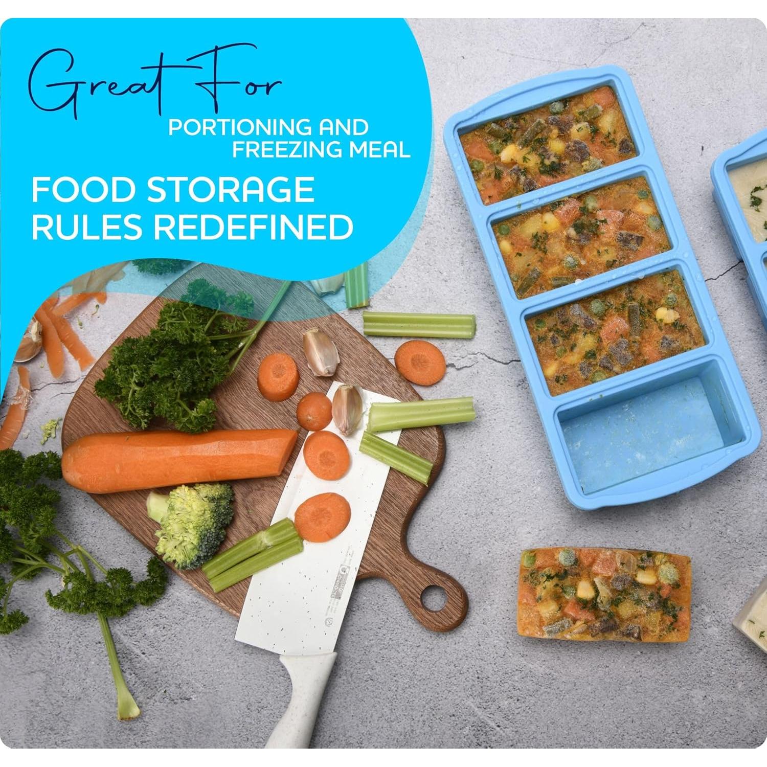 Bandejas de congelador de silicona ZIP STANDING 1 taza - 2 pack