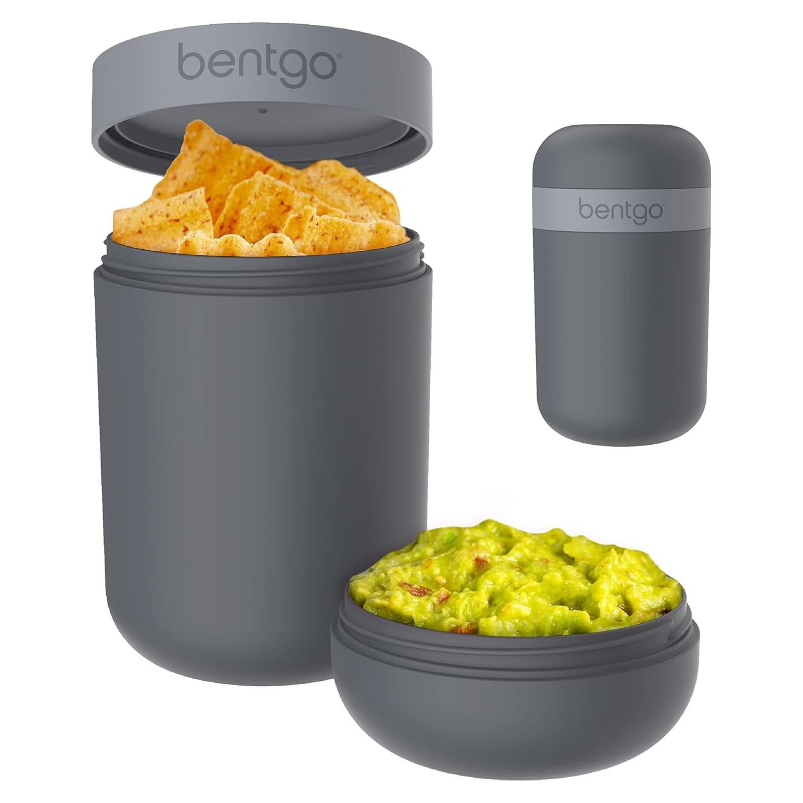 Taza de Snack Bentgo Gris Oscuro - 2.5 Tazas, A Prueba de Fugas