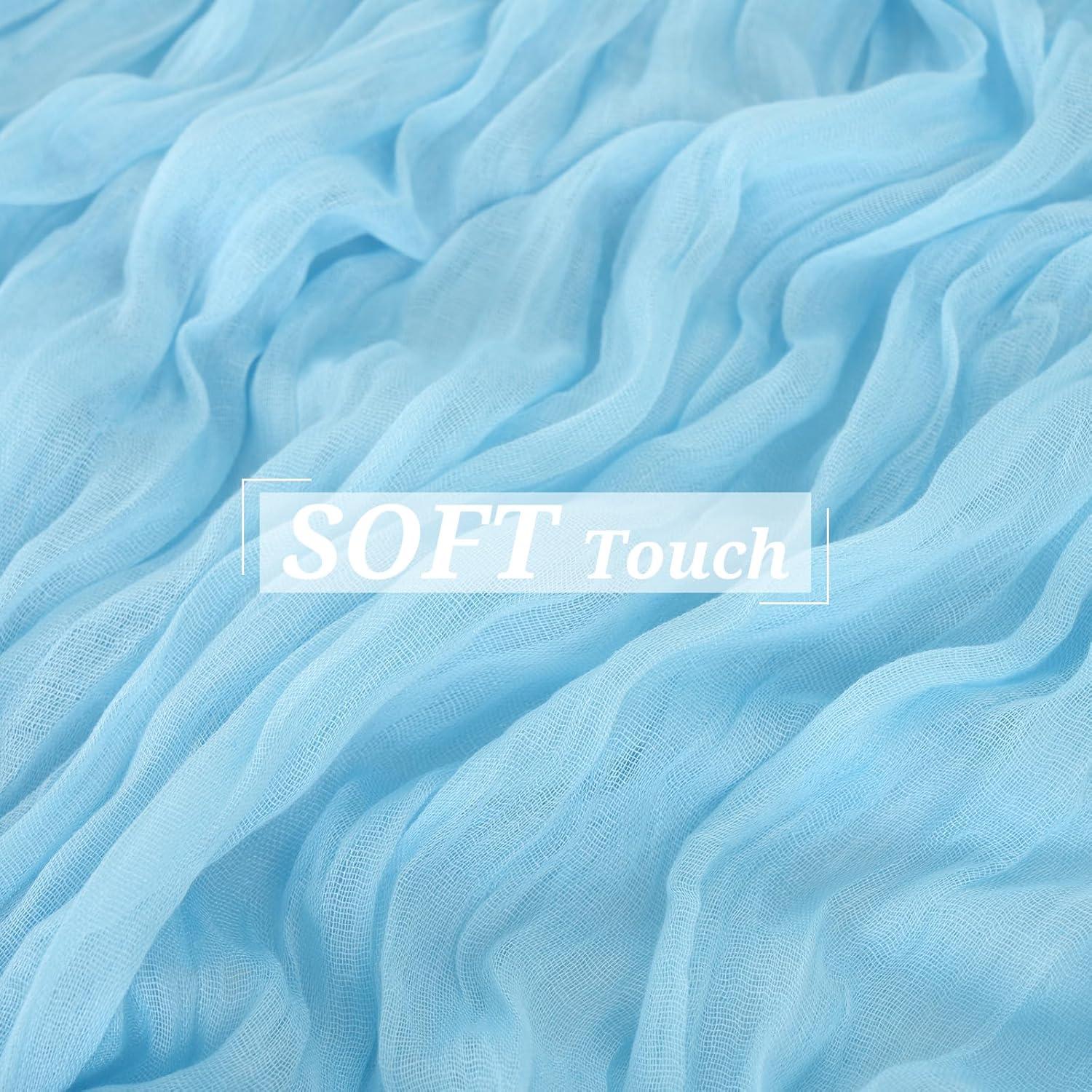 Paquete de 6 Caminos de Mesa de Gasa Azul Bebé 89x305 cm