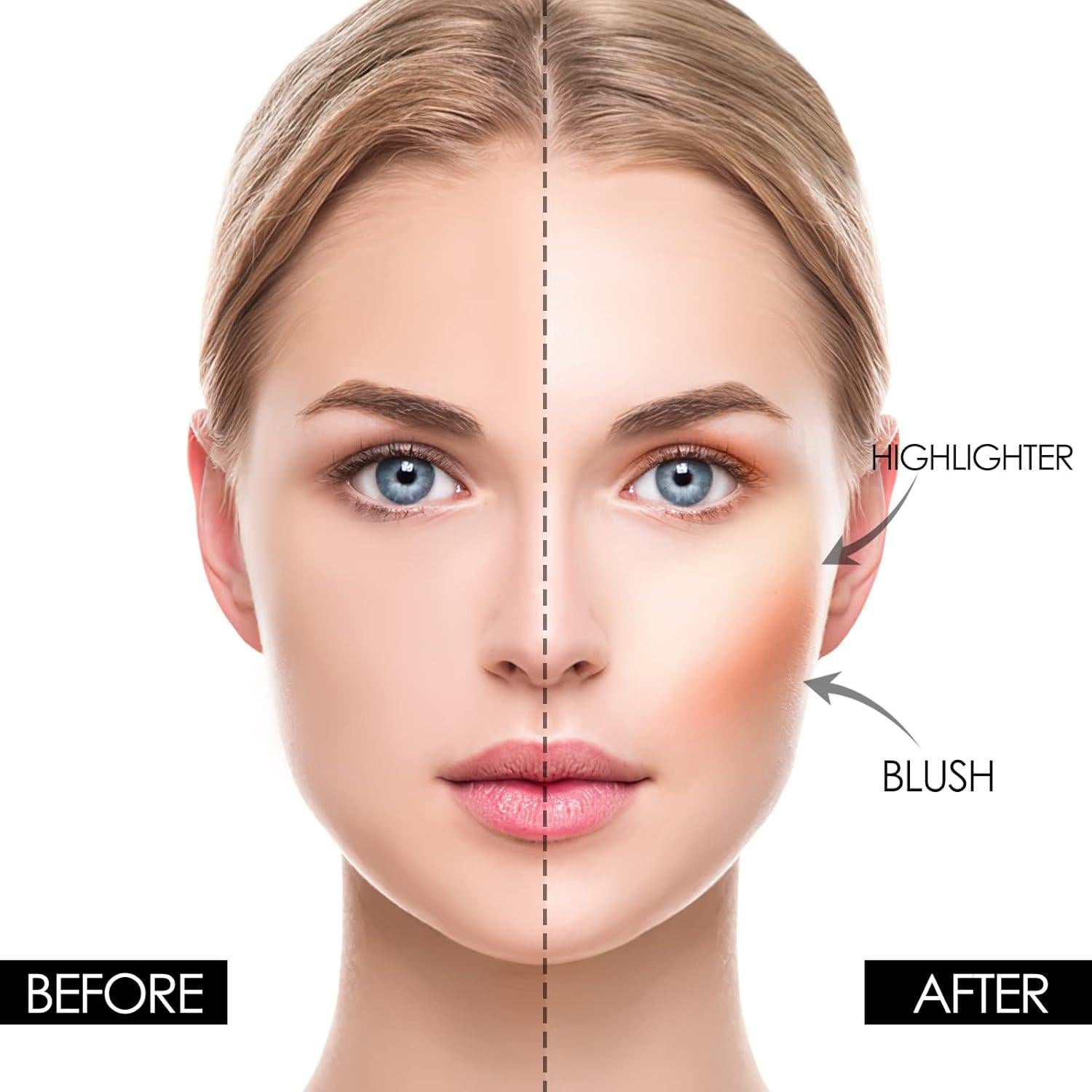 Paleta de Rubor e Iluminador FOCALLURE 3 en 1 #02 60g