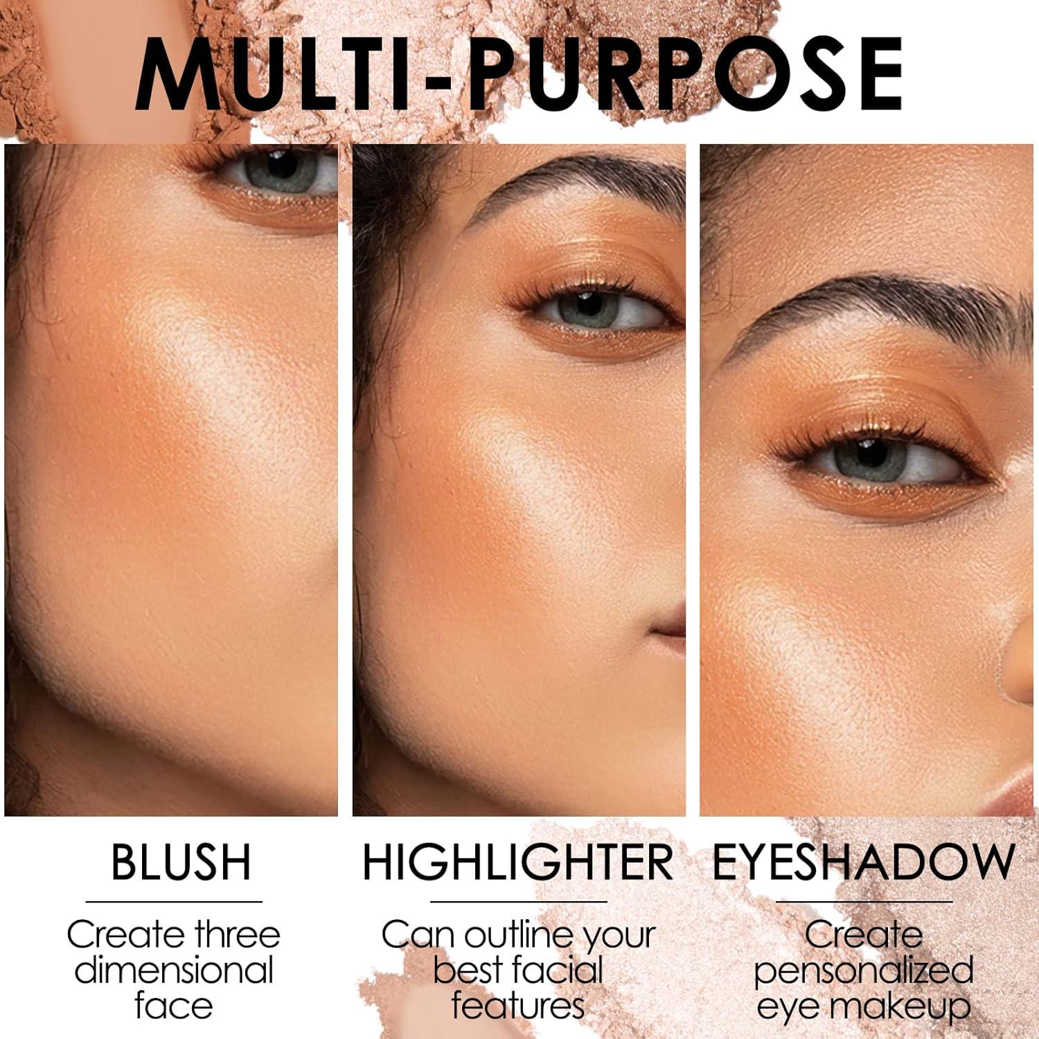 Paleta de Rubor e Iluminador FOCALLURE 3 en 1 #02 60g