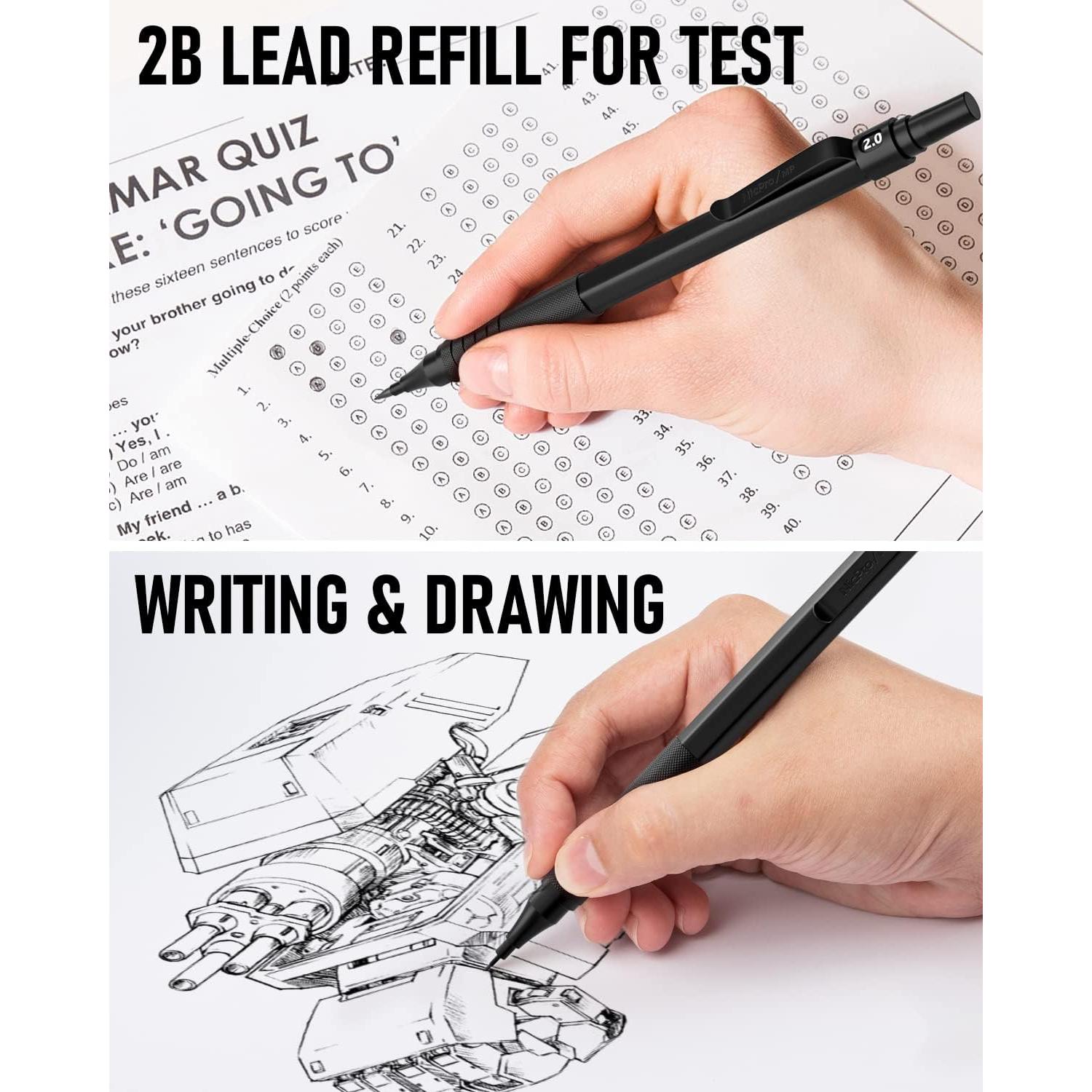 Juego de Lápices Mecánicos Nicpro 5PCS 0.3-2.0mm Metal