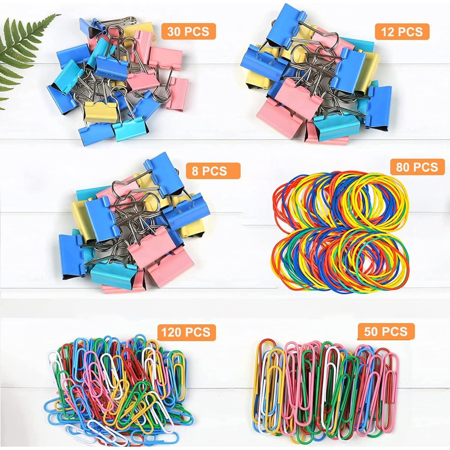 Vinaco 300PCS Clips de Papel y Carpeta Coloridos Variados