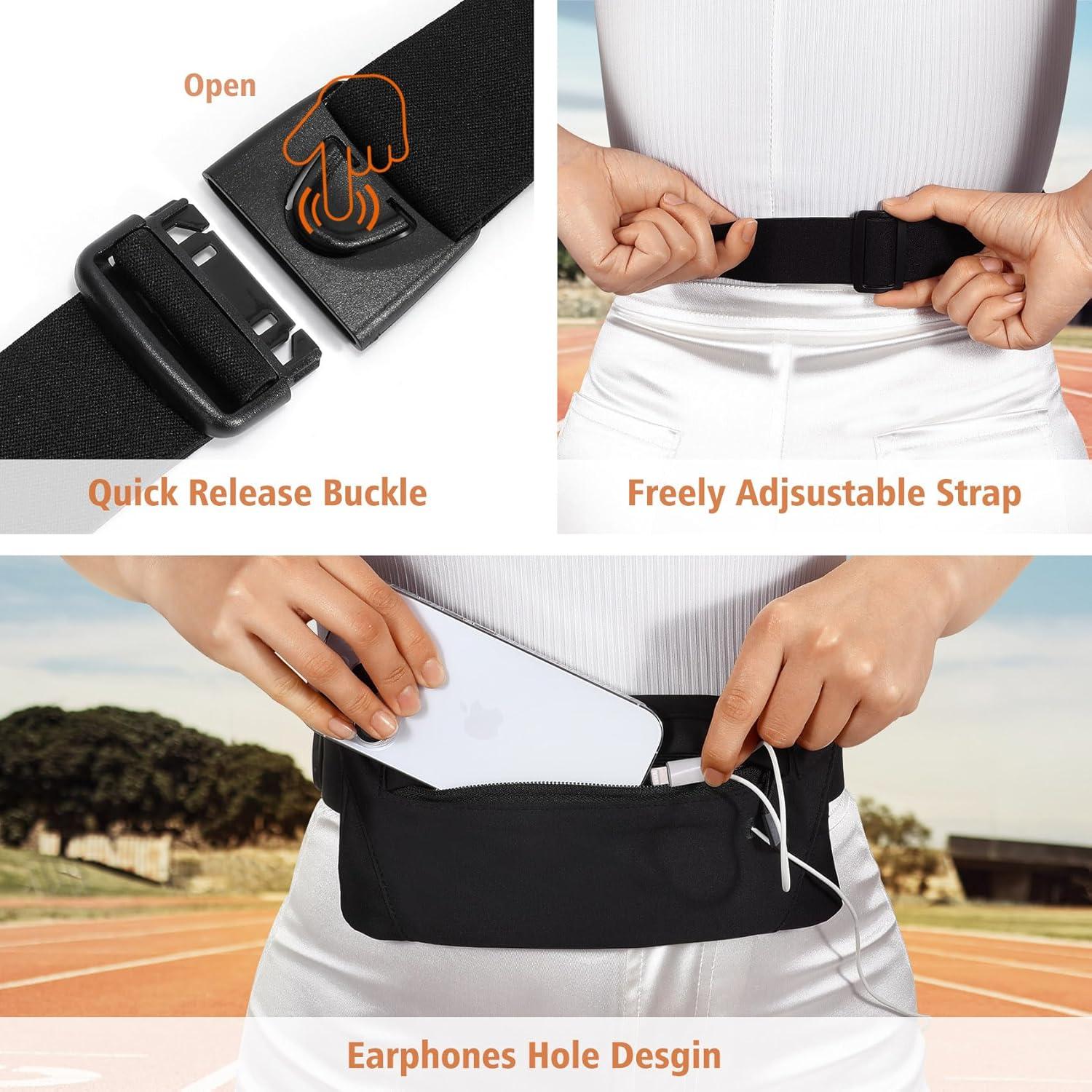 Cinturón de Correr WHIPPY Elástico Multifuncional Negro