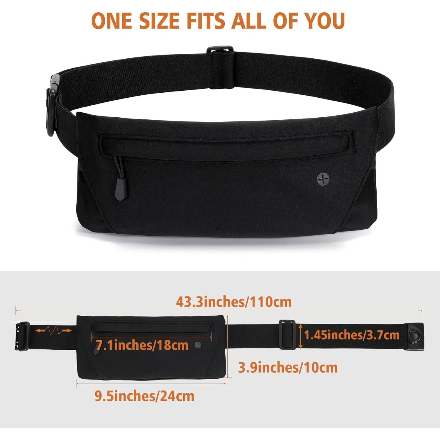 Cinturón de Correr WHIPPY Elástico Multifuncional Negro