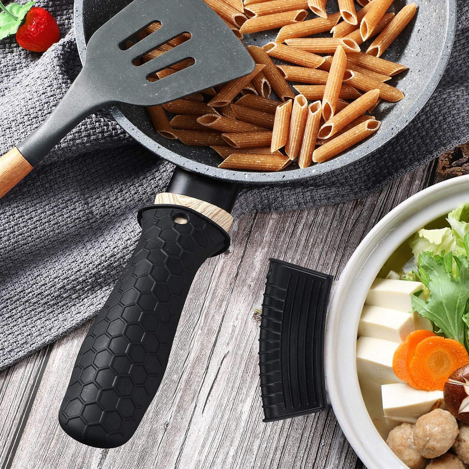 Conjunto de 8 Soportes de Silicona Patelai para Ollas - Negro