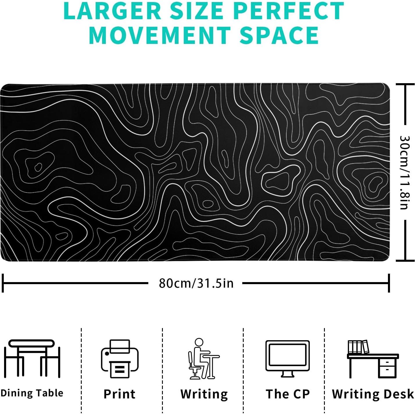 Alfombrilla de Ratón Gaming XL Siski Contorno Topográfico 80x30 cm