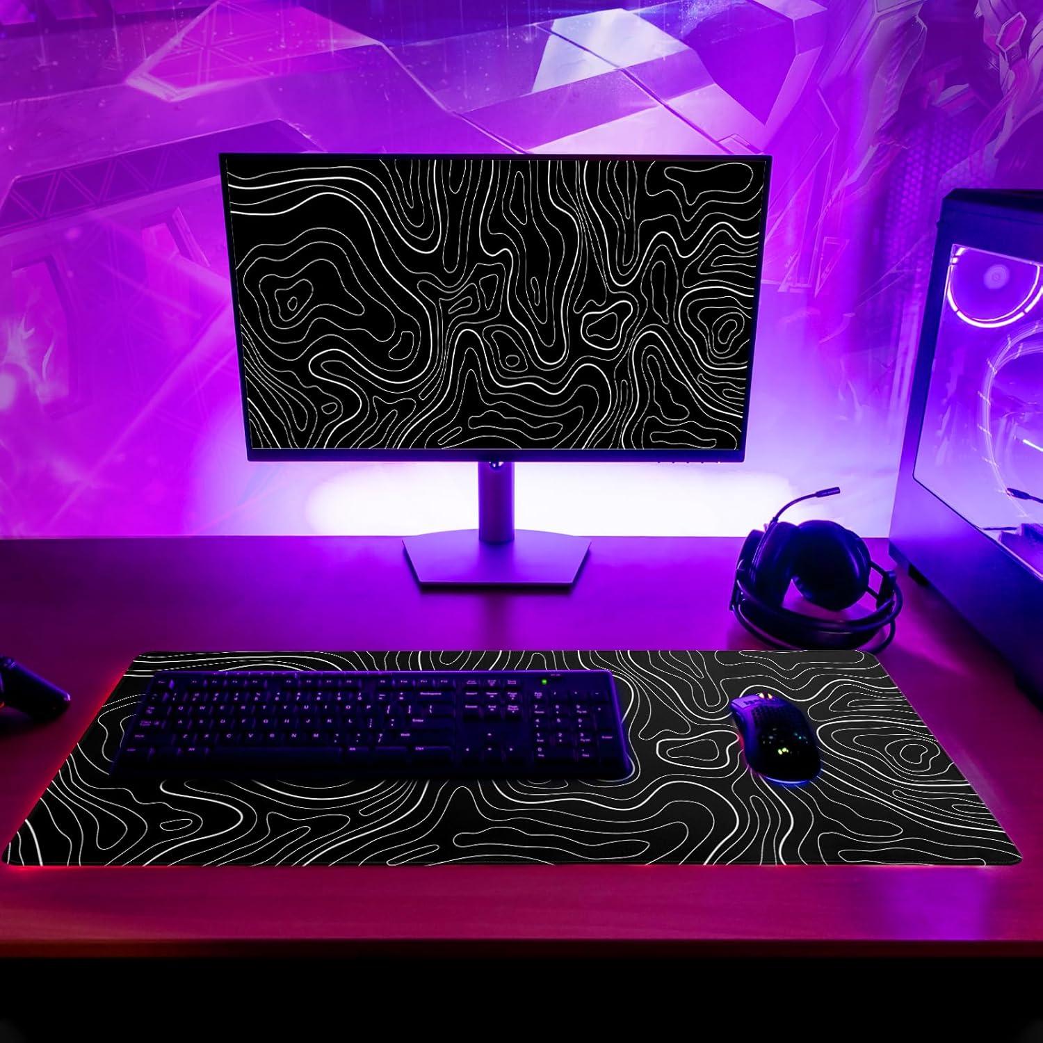 Alfombrilla de Ratón Gaming XL Siski Contorno Topográfico 80x30 cm