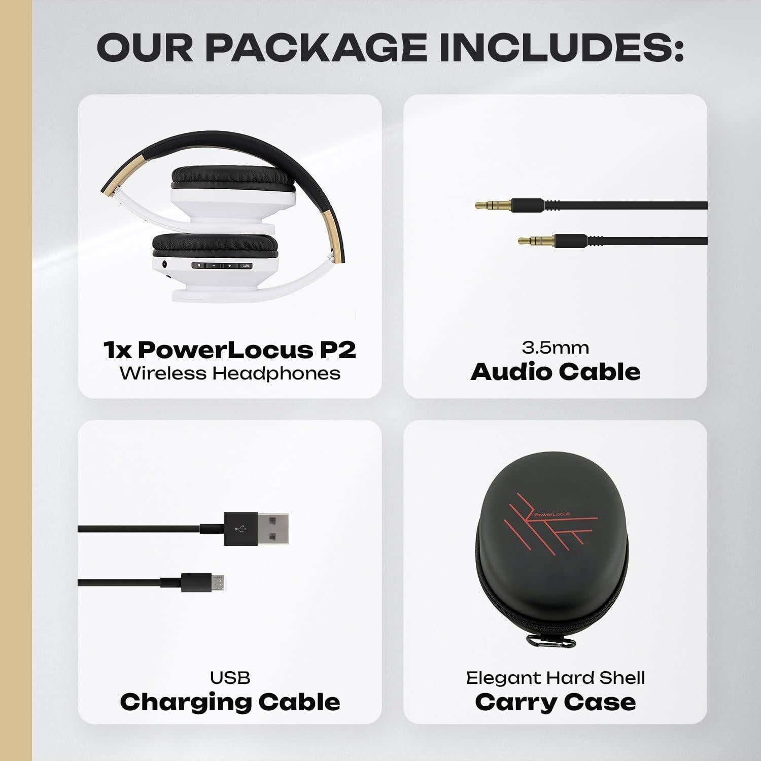 Auriculares Bluetooth PowerLocus P2 Inalámbricos 15h Negro/Blanco