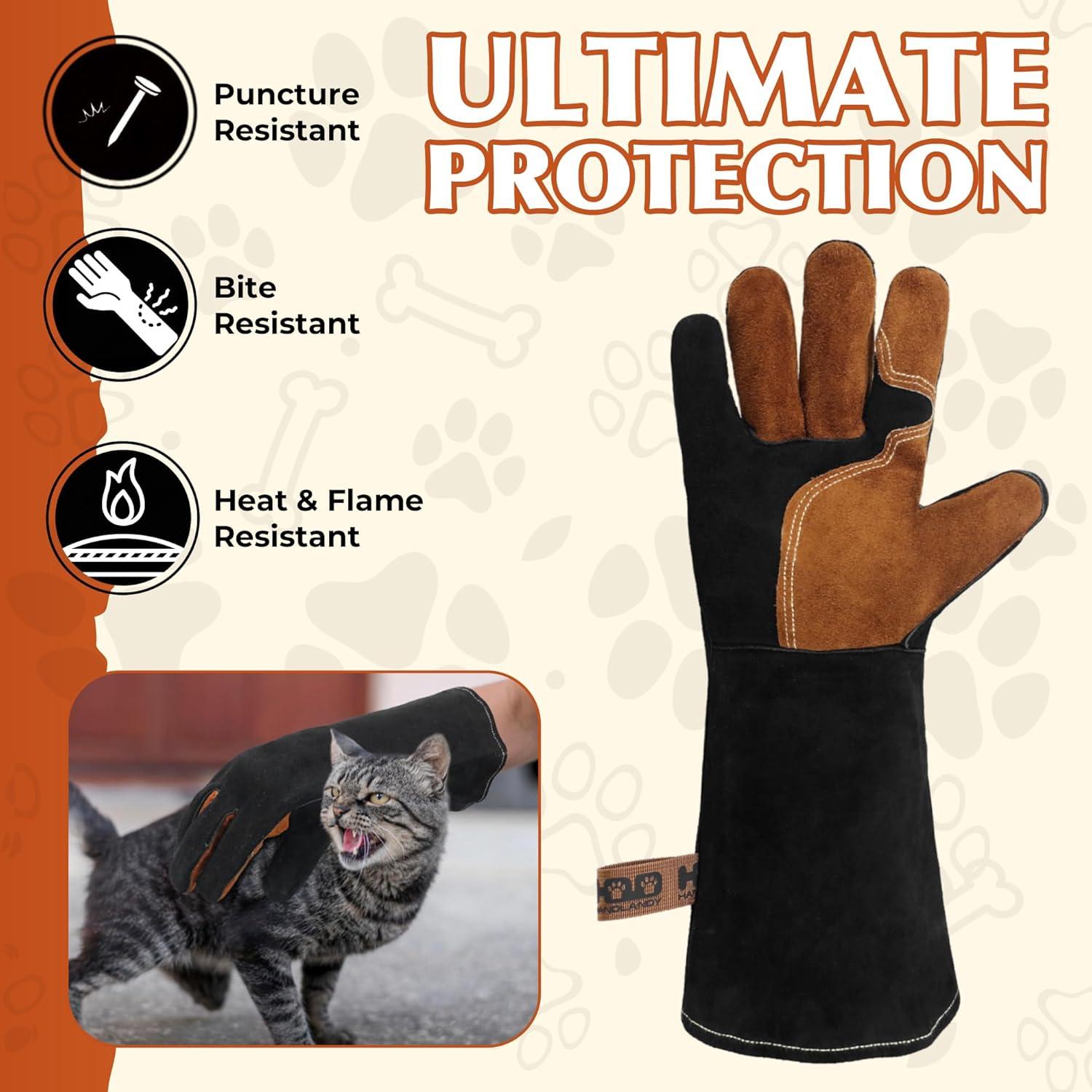 Guantes para Manejo de Animales HANDLANDY 40 cm Negro