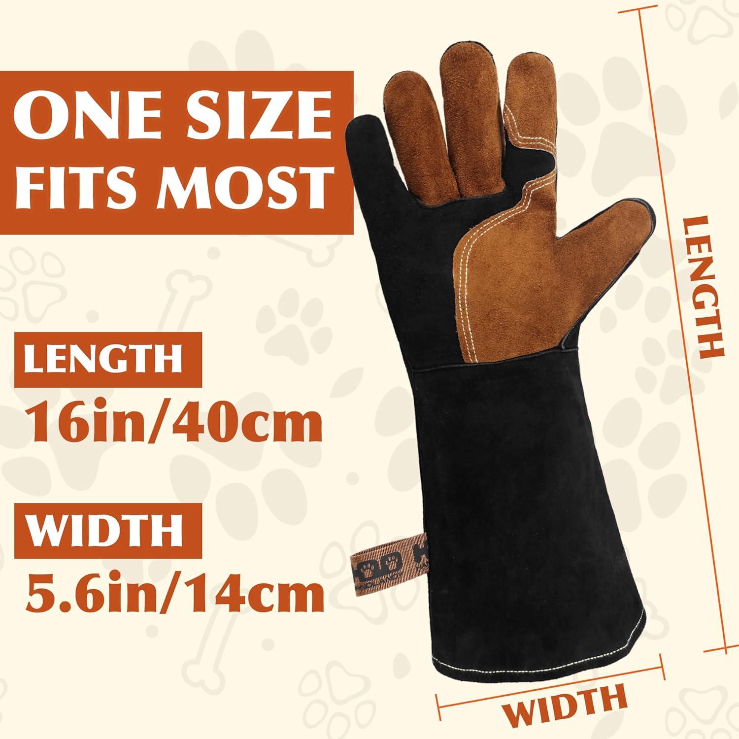 Guantes para Manejo de Animales HANDLANDY 40 cm Negro