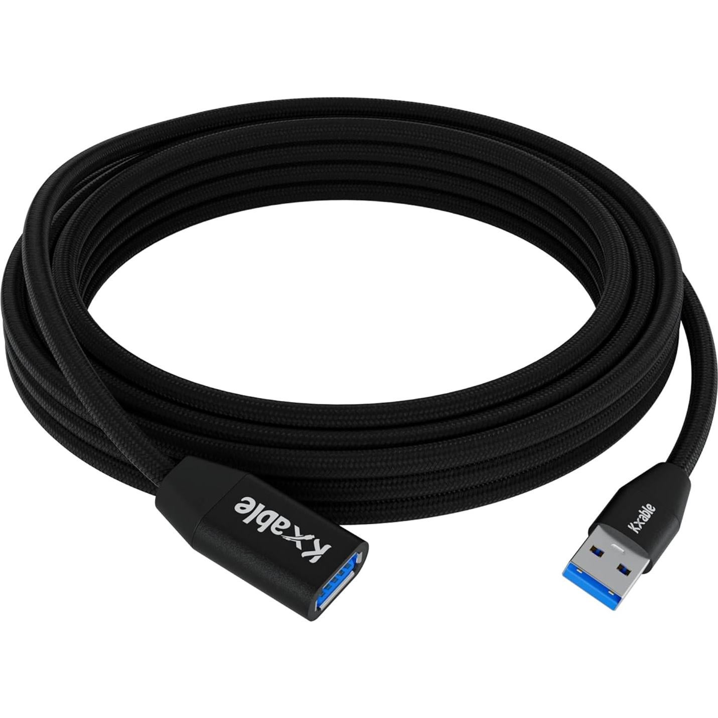 Cable de Extensión USB 3.0 Kxable 30cm (2 Paquete) Trenzado