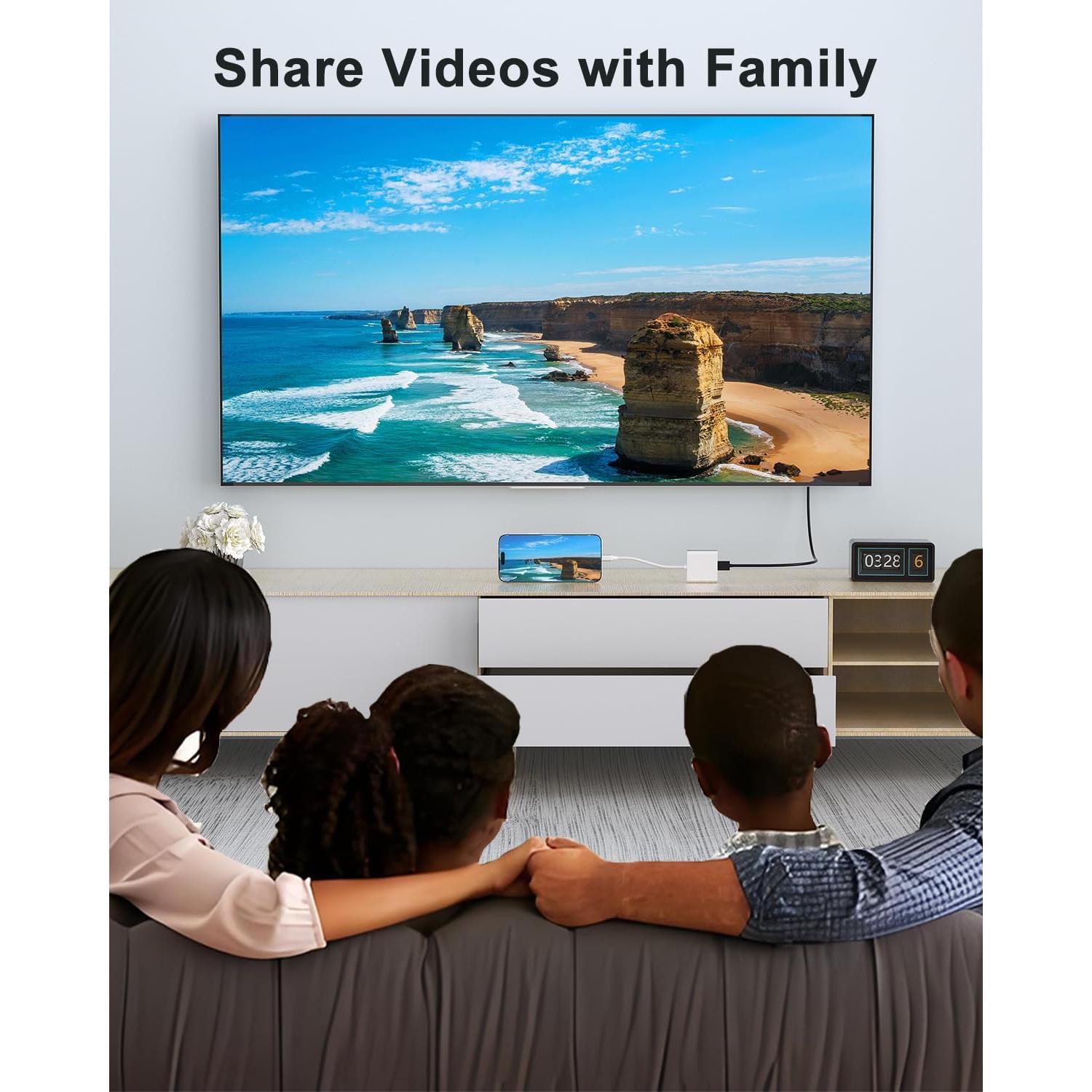 Adaptador HDMI USB C Lecnvuo para iPhone 15/16 - Carga Rápida 100W