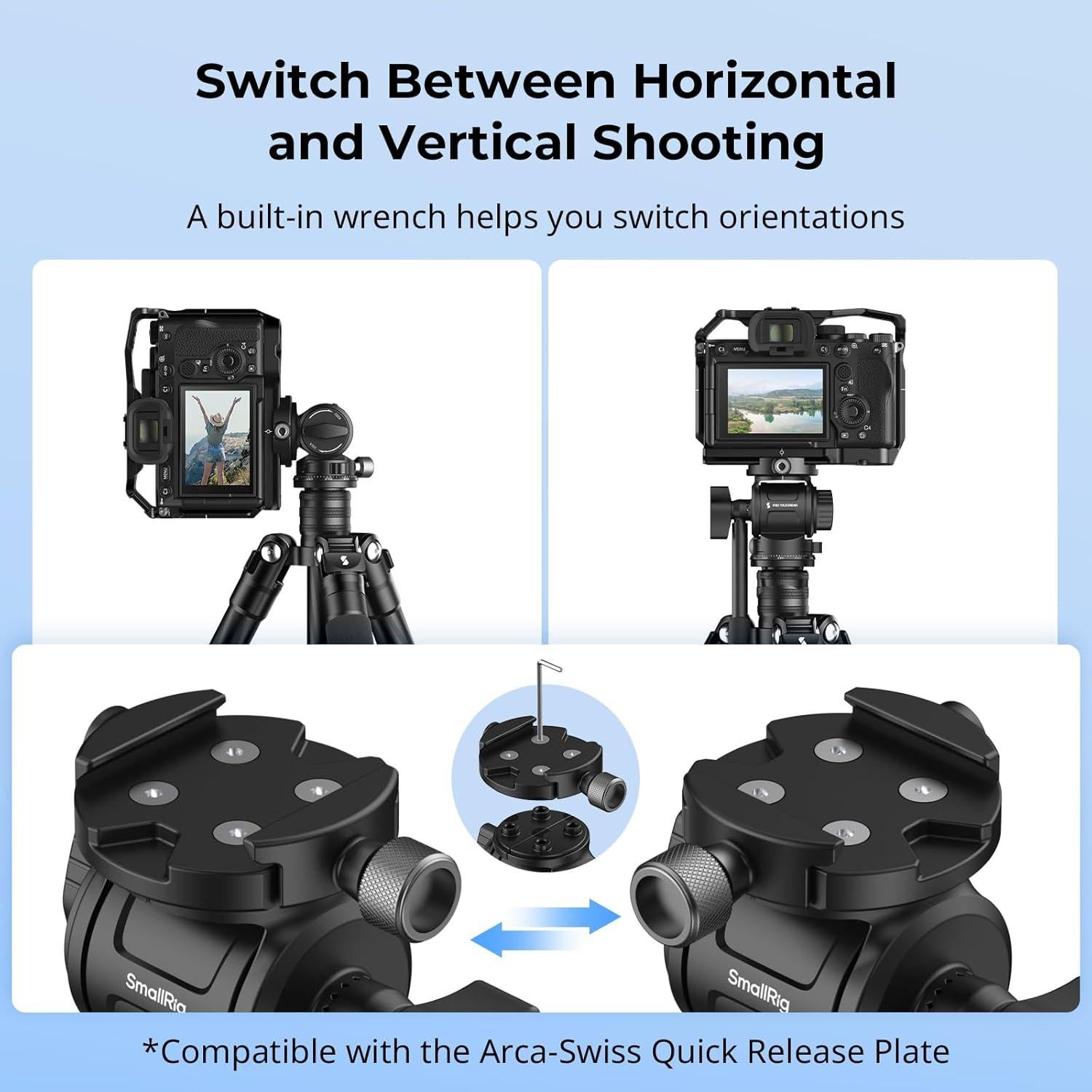 Cabezal de video SmallRig CH3 fluido 3kg con placa rápida