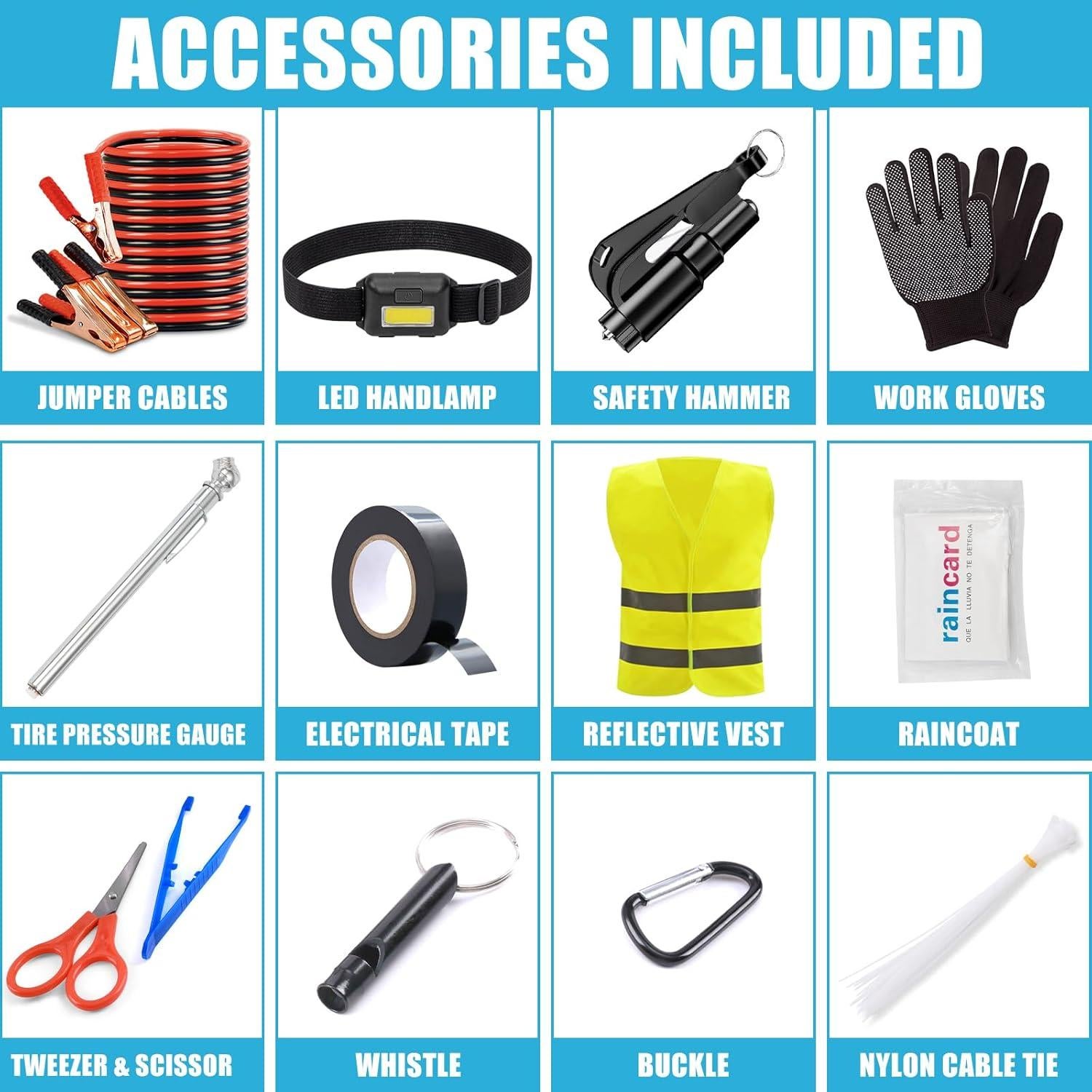 Kit de Emergencia Vial AUTODECO 14 Piezas Negro