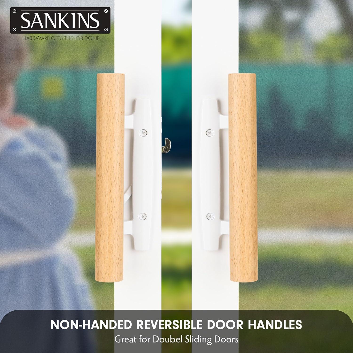 Juego de Manijas para Puerta Corrediza SANKINS con Cerradura Blanca