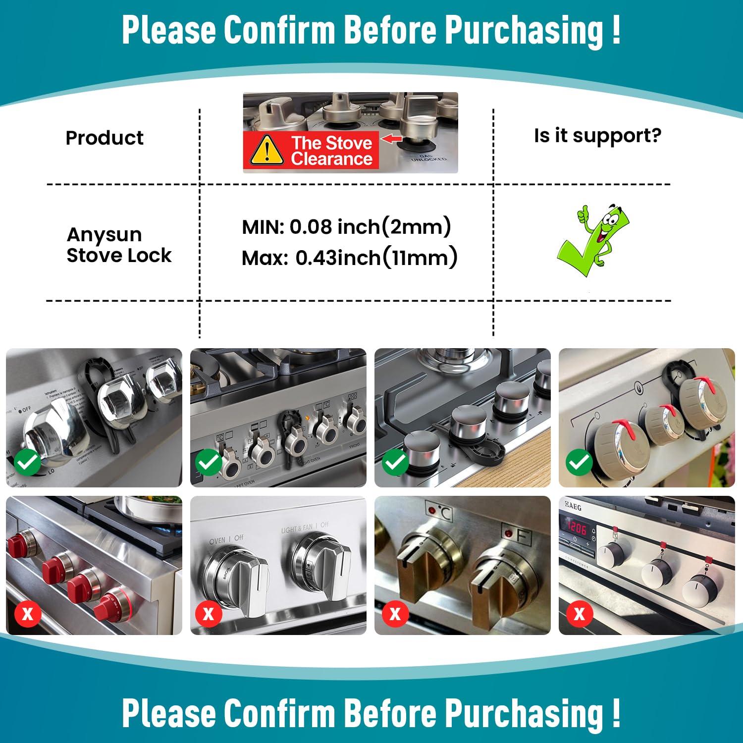 Bloqueo de Perilla de Estufa Seguridad Infantil 5 Pzas Negro