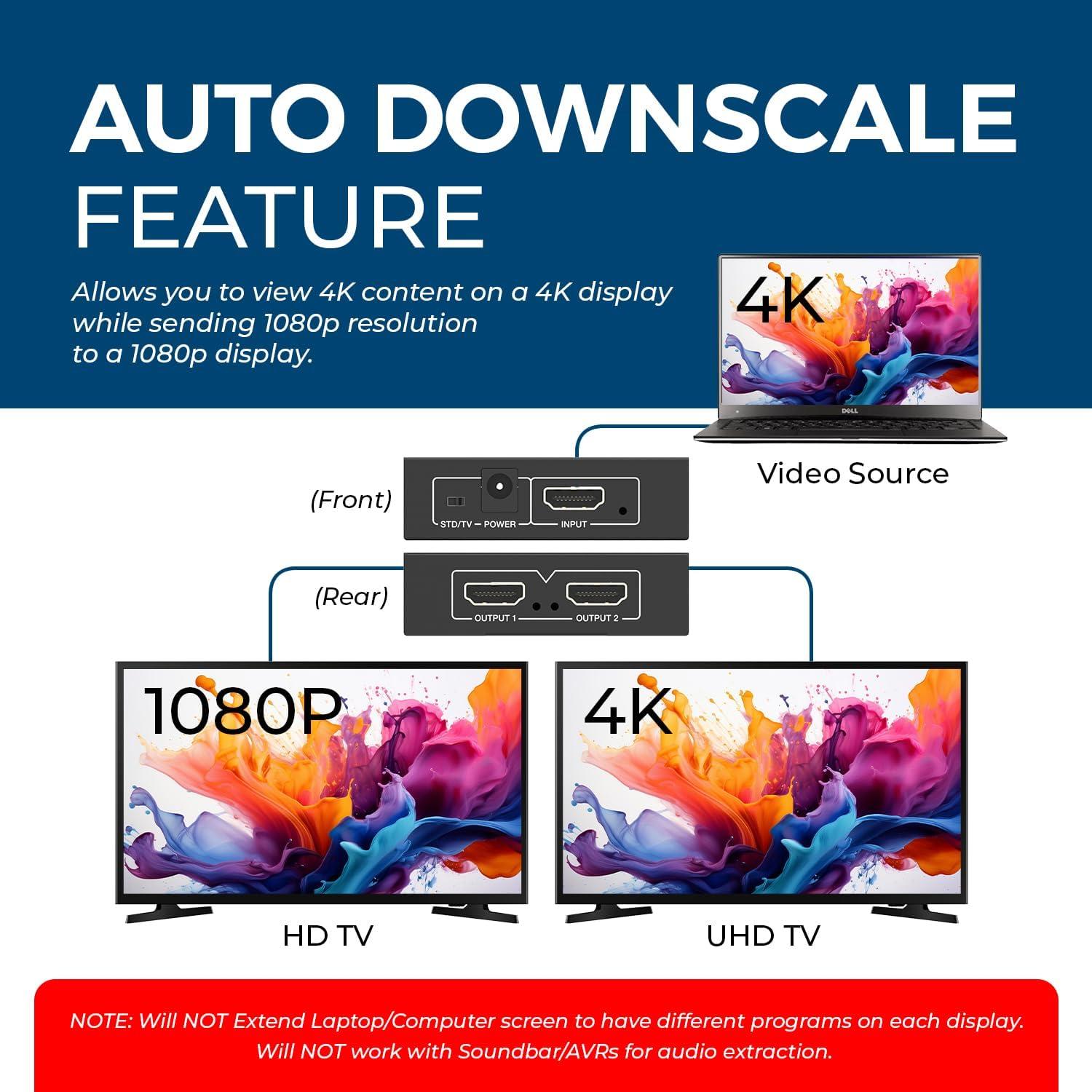 Divisor HDMI 4K OREI UHD-PRO102 1x2 con Soporte 3D