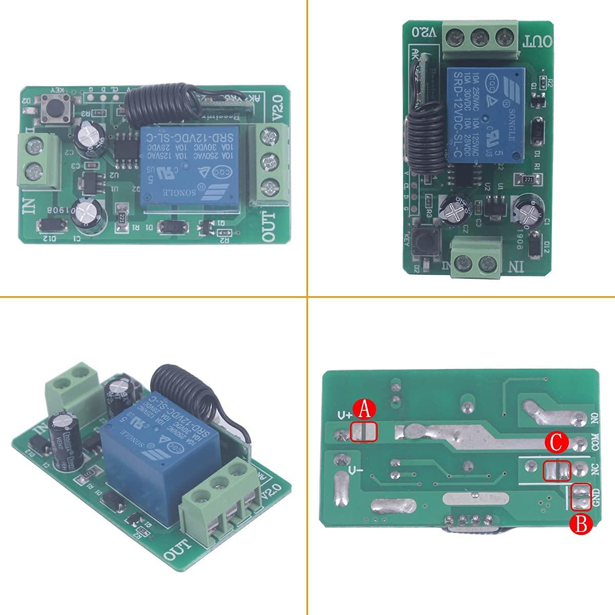 Relé Inalámbrico 12V 10A Mangood Control Remoto 433MHz