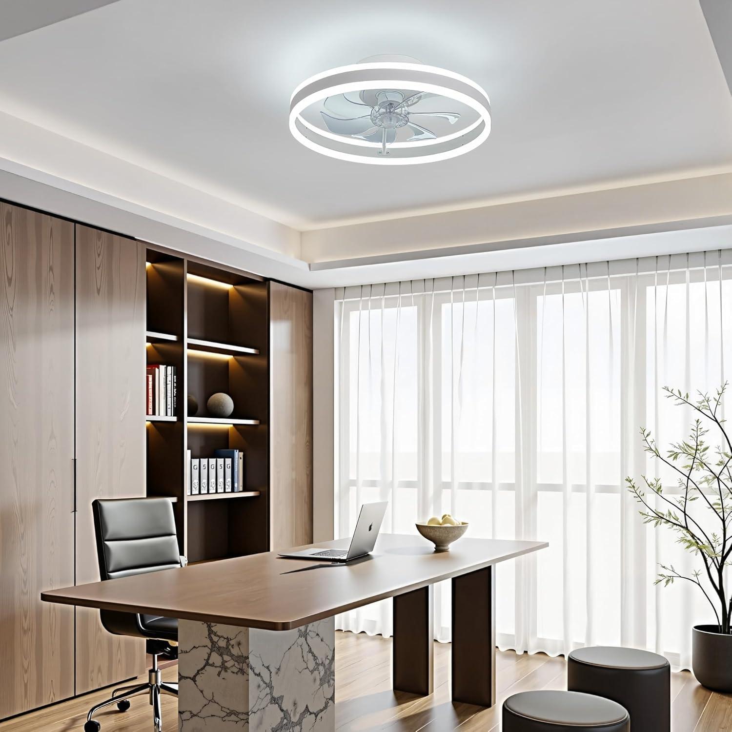 Ventilador de Techo LED KDG 15.8" Blanco con Control Remoto