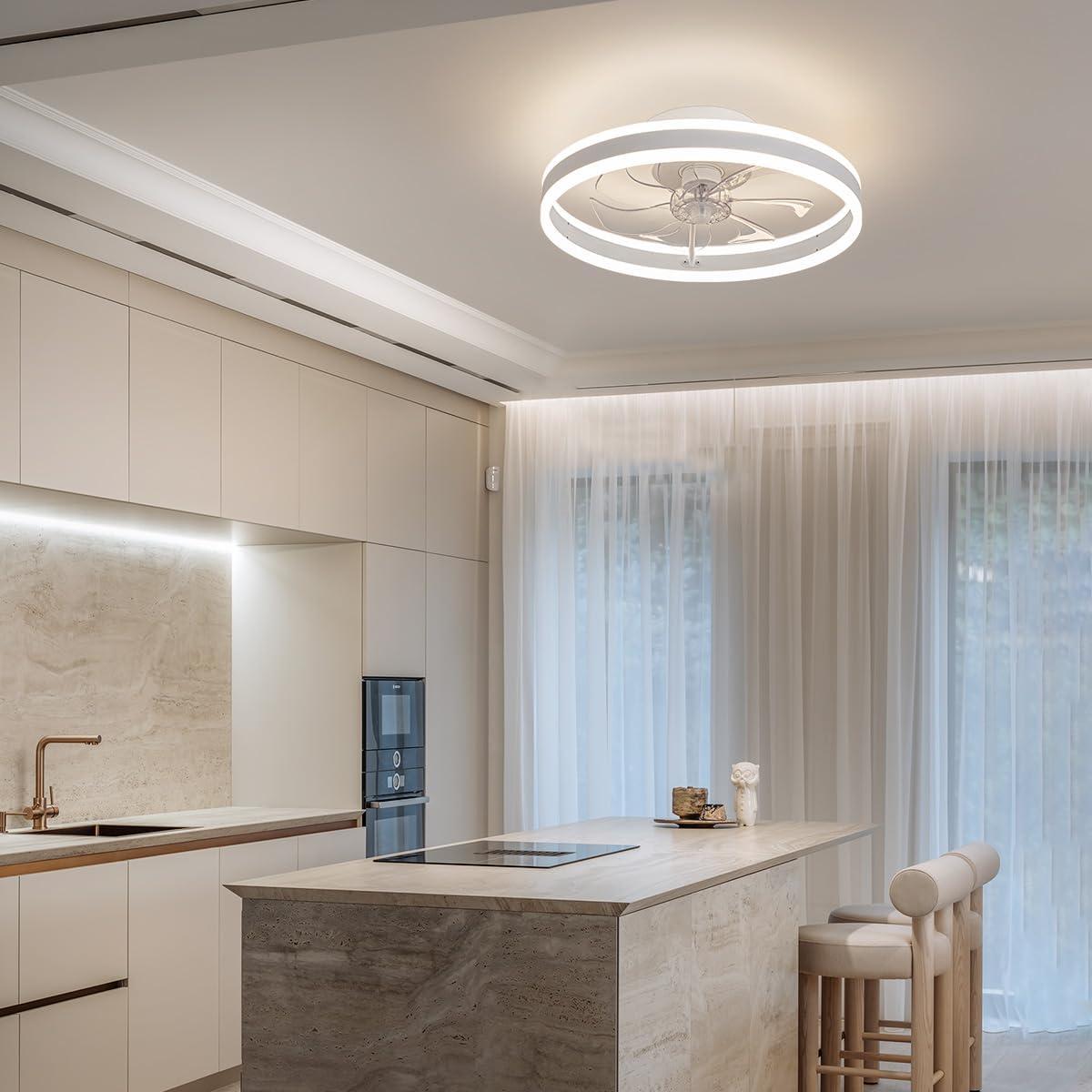 Ventilador de Techo LED KDG 15.8" Blanco con Control Remoto