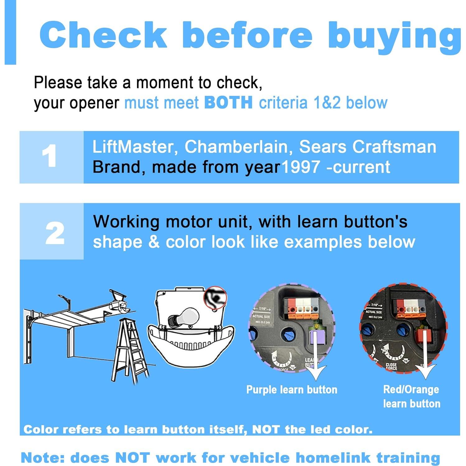 Control Remoto para Puerta de Garaje LiftMaster 371LM 373LM