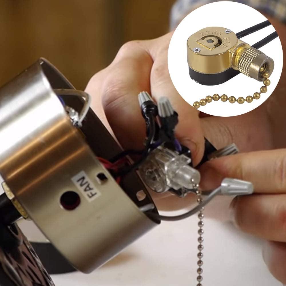 Interruptor de Luz de Ventilador de Techo ZE-109M 2 Cables Latón