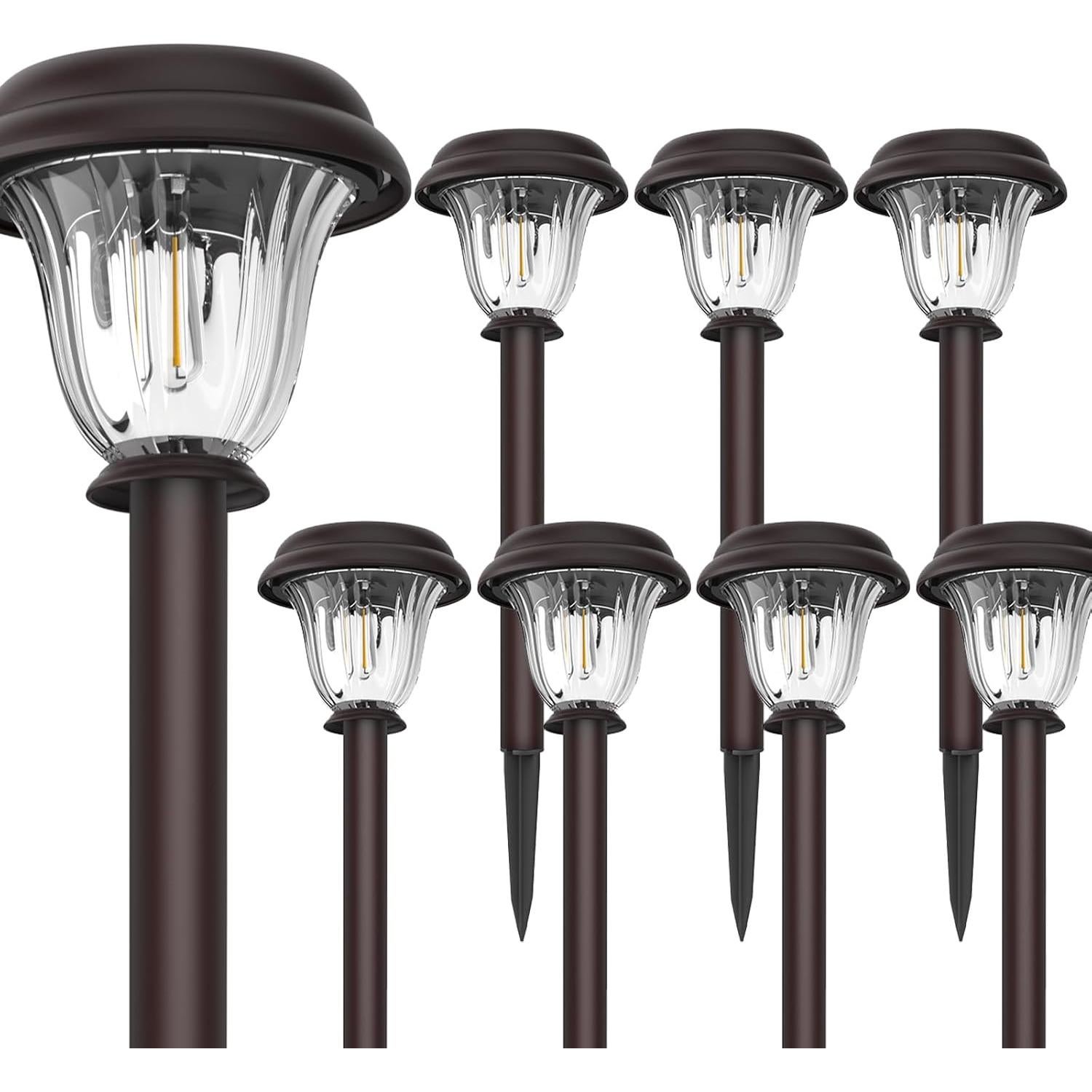 Luces Solares para Exterior DERAYSION 8 Pack Acero Inoxidable