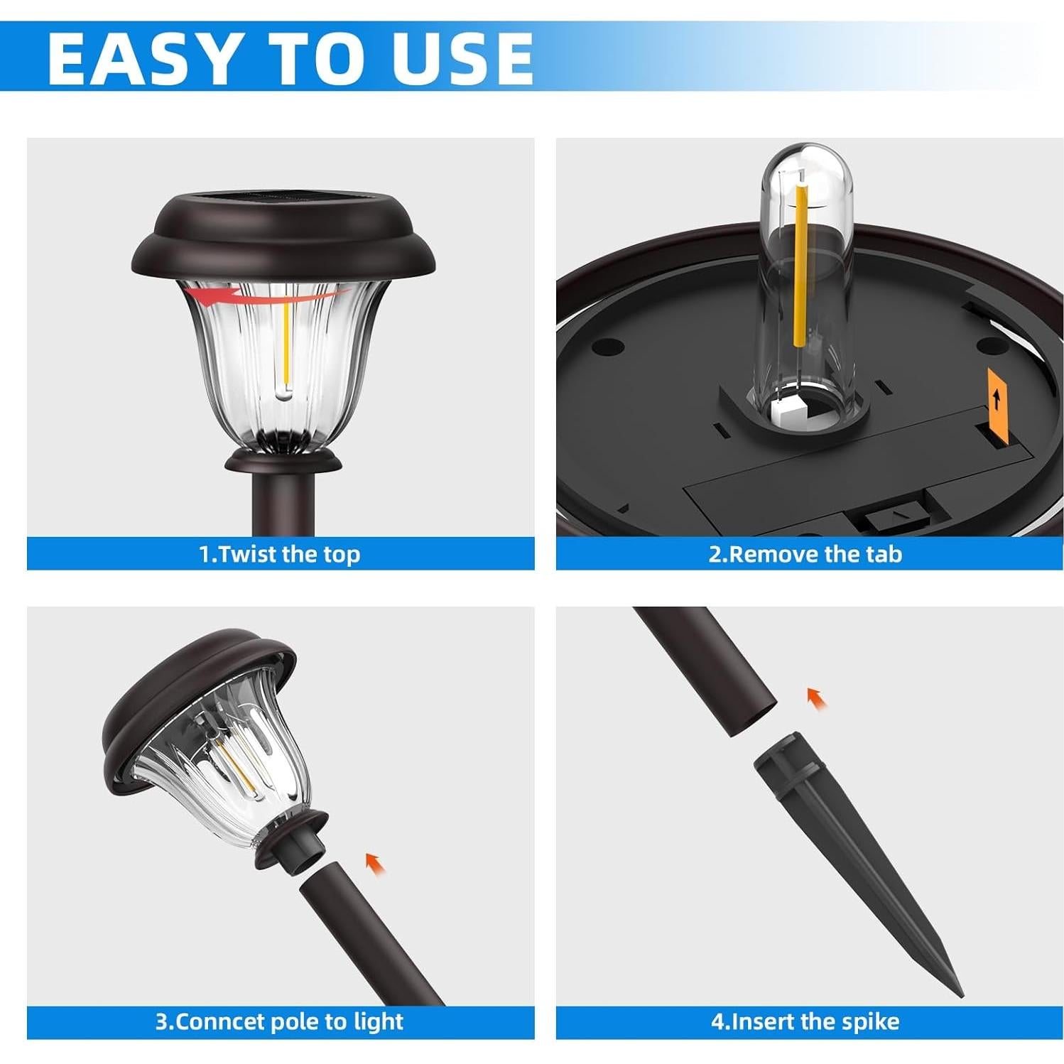 Luces Solares para Exterior DERAYSION 8 Pack Acero Inoxidable