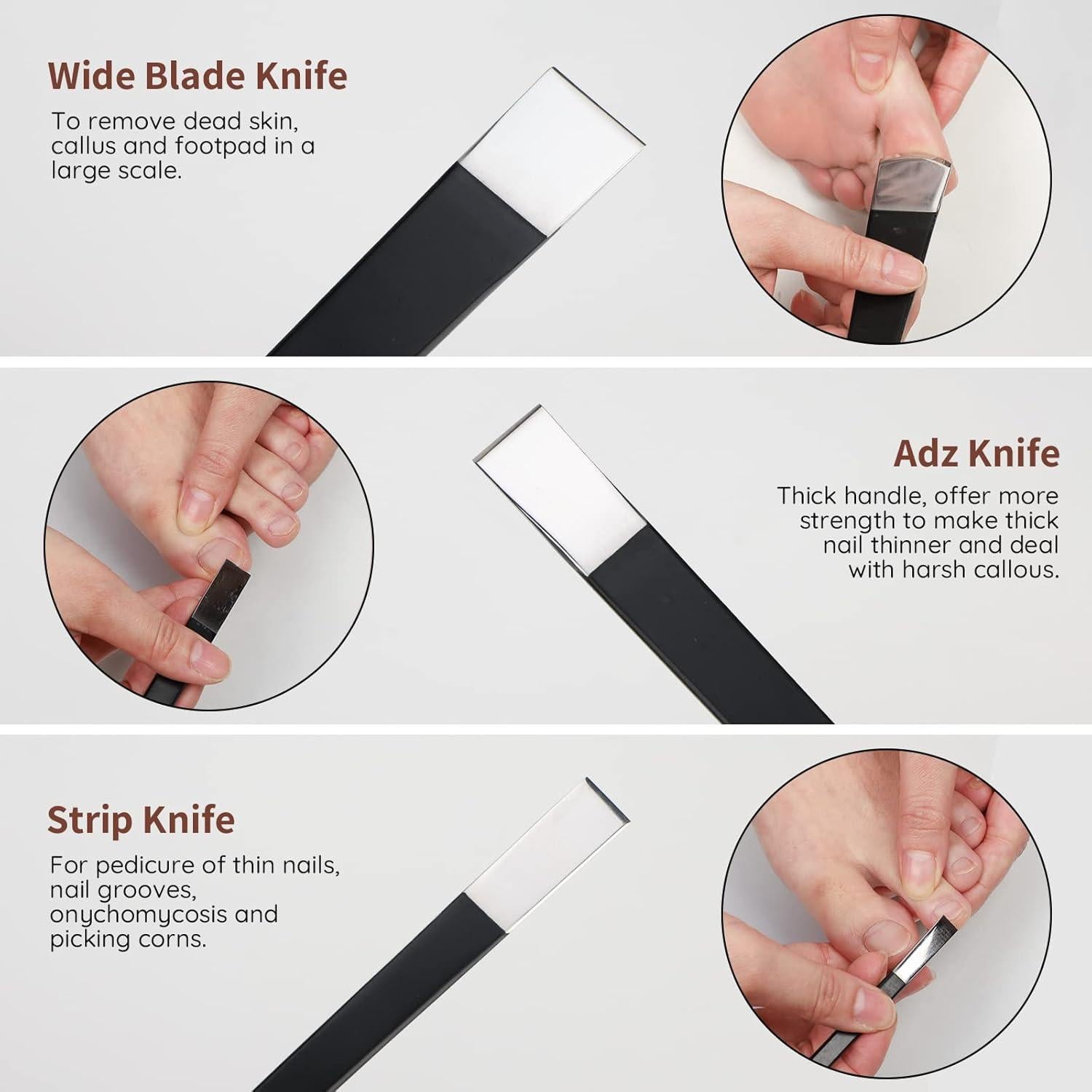 Set de Cuchillos para Pedicura Segbeauty - 9 Piezas de Acero