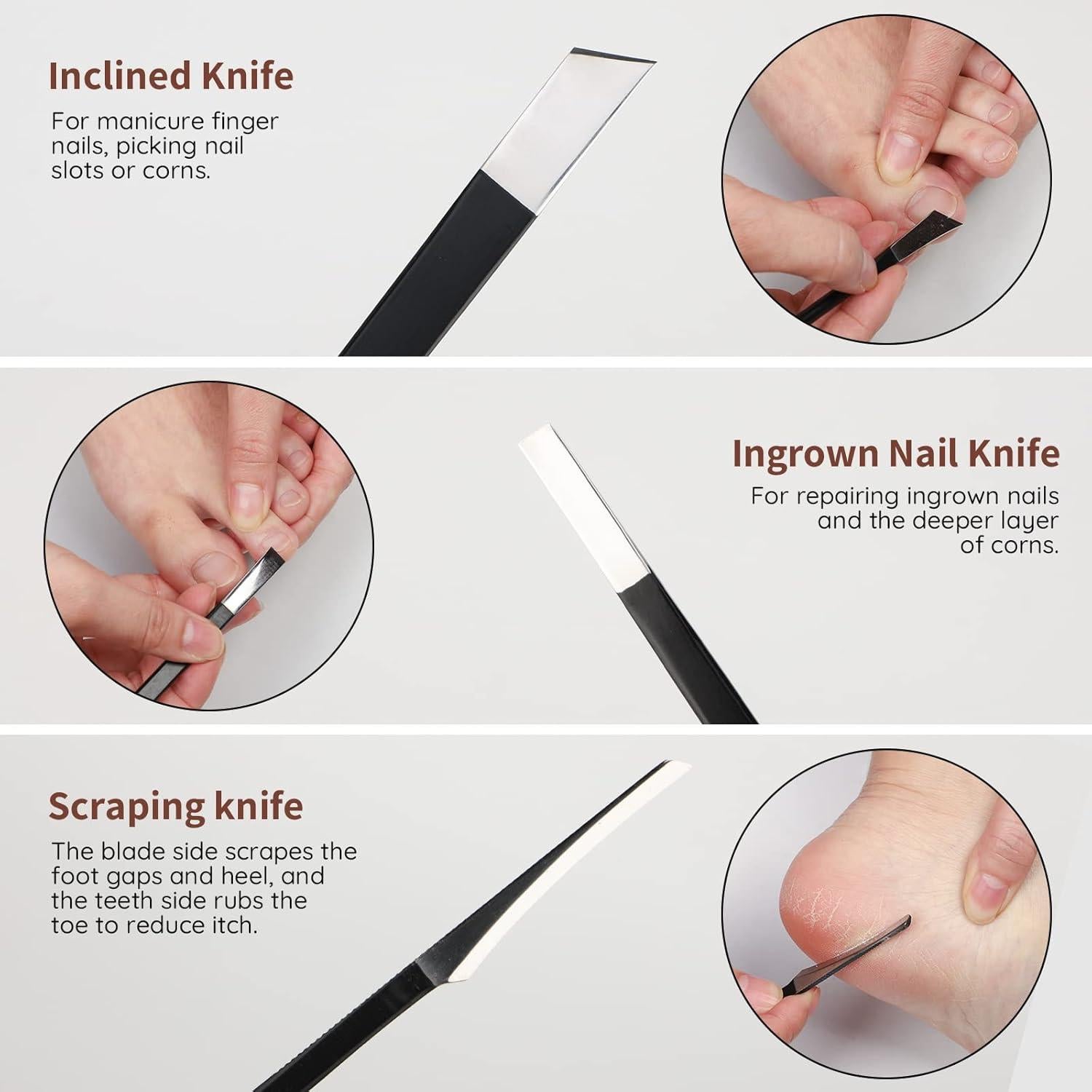 Set de Cuchillos para Pedicura Segbeauty - 9 Piezas de Acero