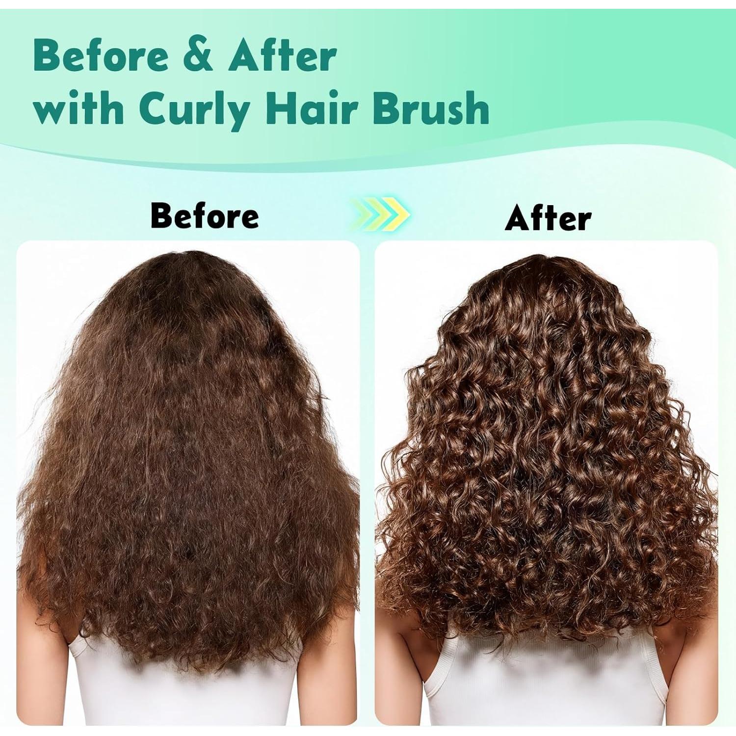 Cepillo de Cabello Rizado Sirena ZNONOX Verde - Volumen y Definición