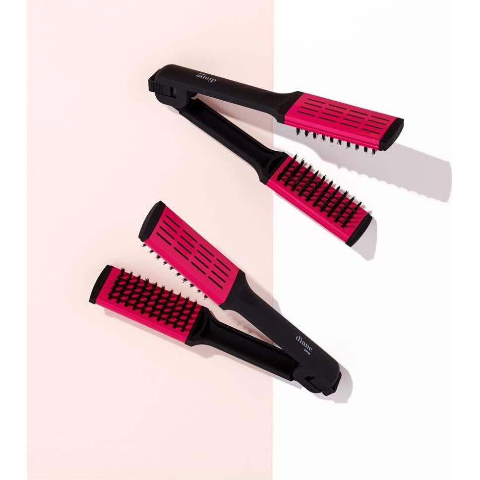 Cepillo Alisador Cerámico Diane 2-en-1 para Cabello Grueso