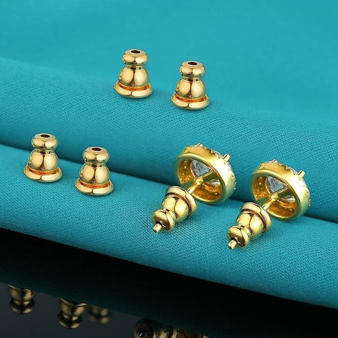 Respaldos de Aretes Hipoalergénicos Catinee - 6 Pares Oro