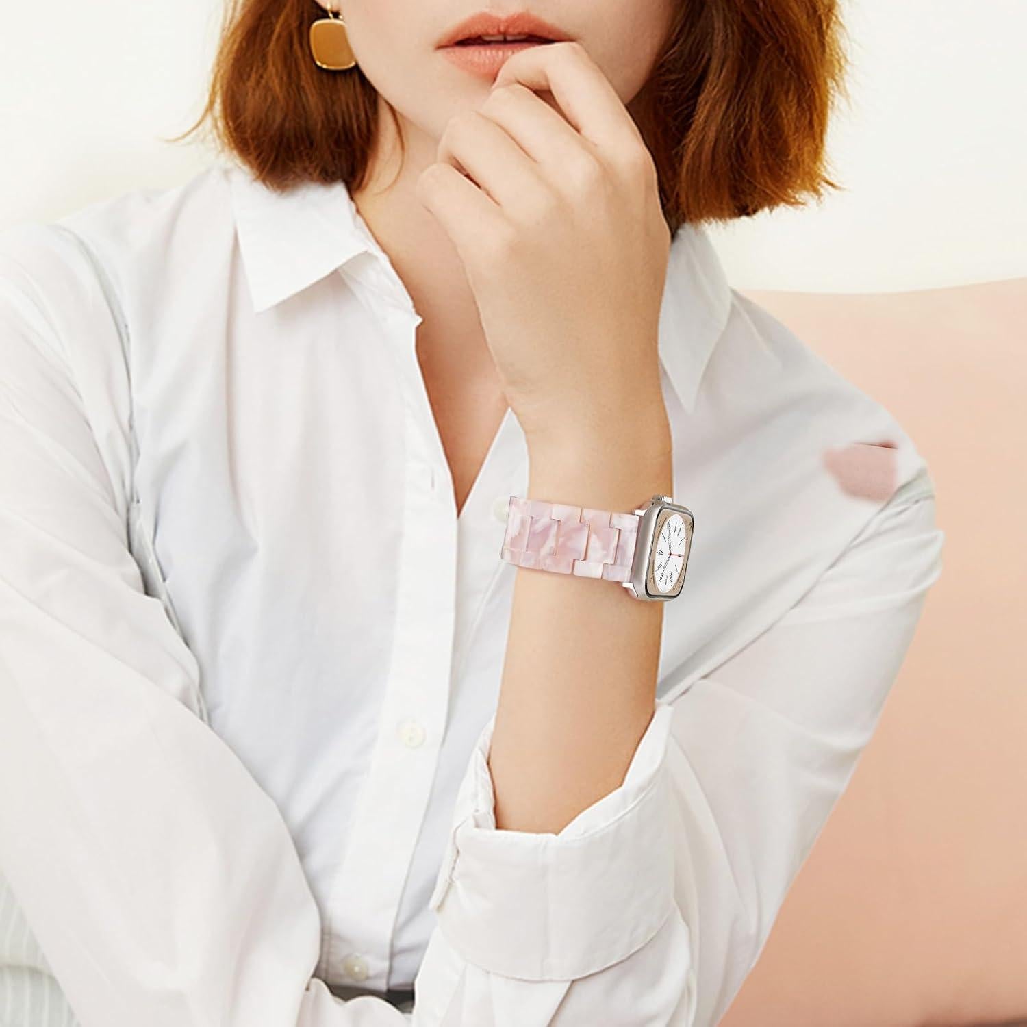 Correa de Resina V-MORO para Apple Watch 38-42mm Rosa Floral