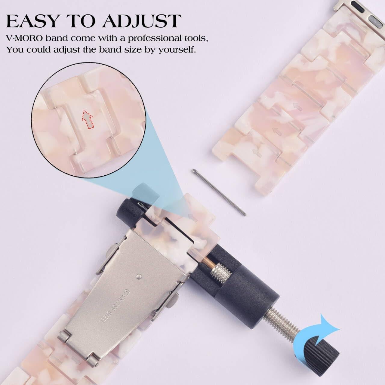 Correa de Resina V-MORO para Apple Watch 38-42mm Rosa Floral