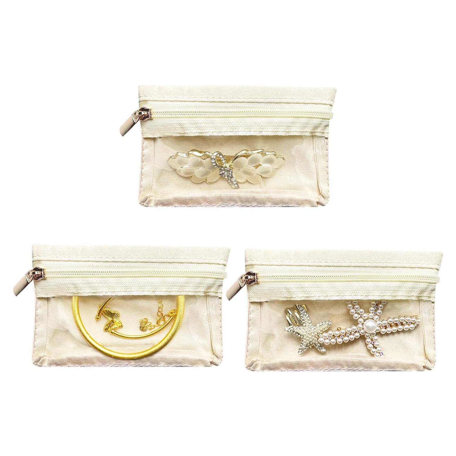 Organizador de Joyería CFTONE 3 PCS Bolsa Portátil Transparente