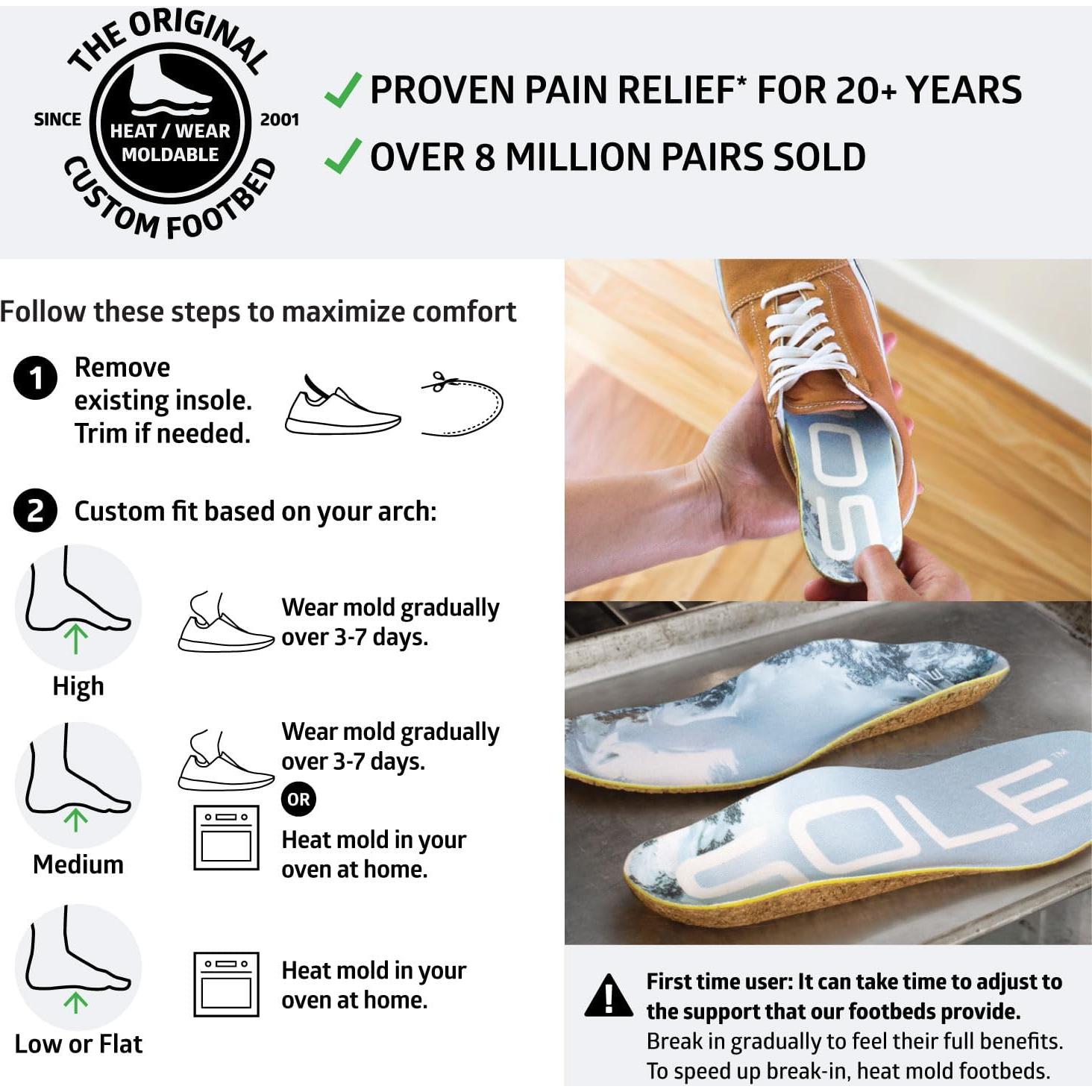 Plantillas ortopédicas SOLE delgadas - Alivio fascitis plantar