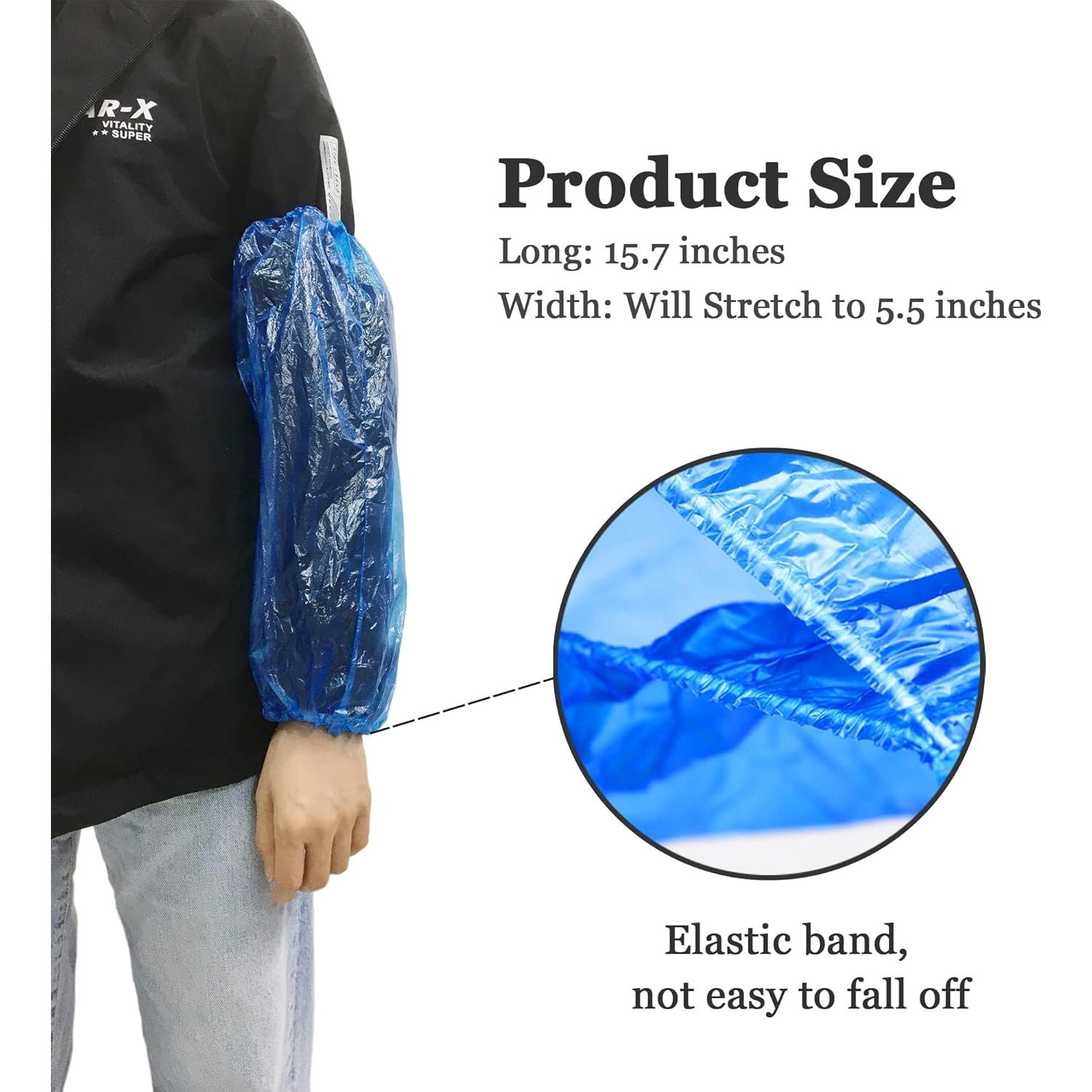 Mangas Desechables Impermeables Yzurbu - 100 Piezas Azul