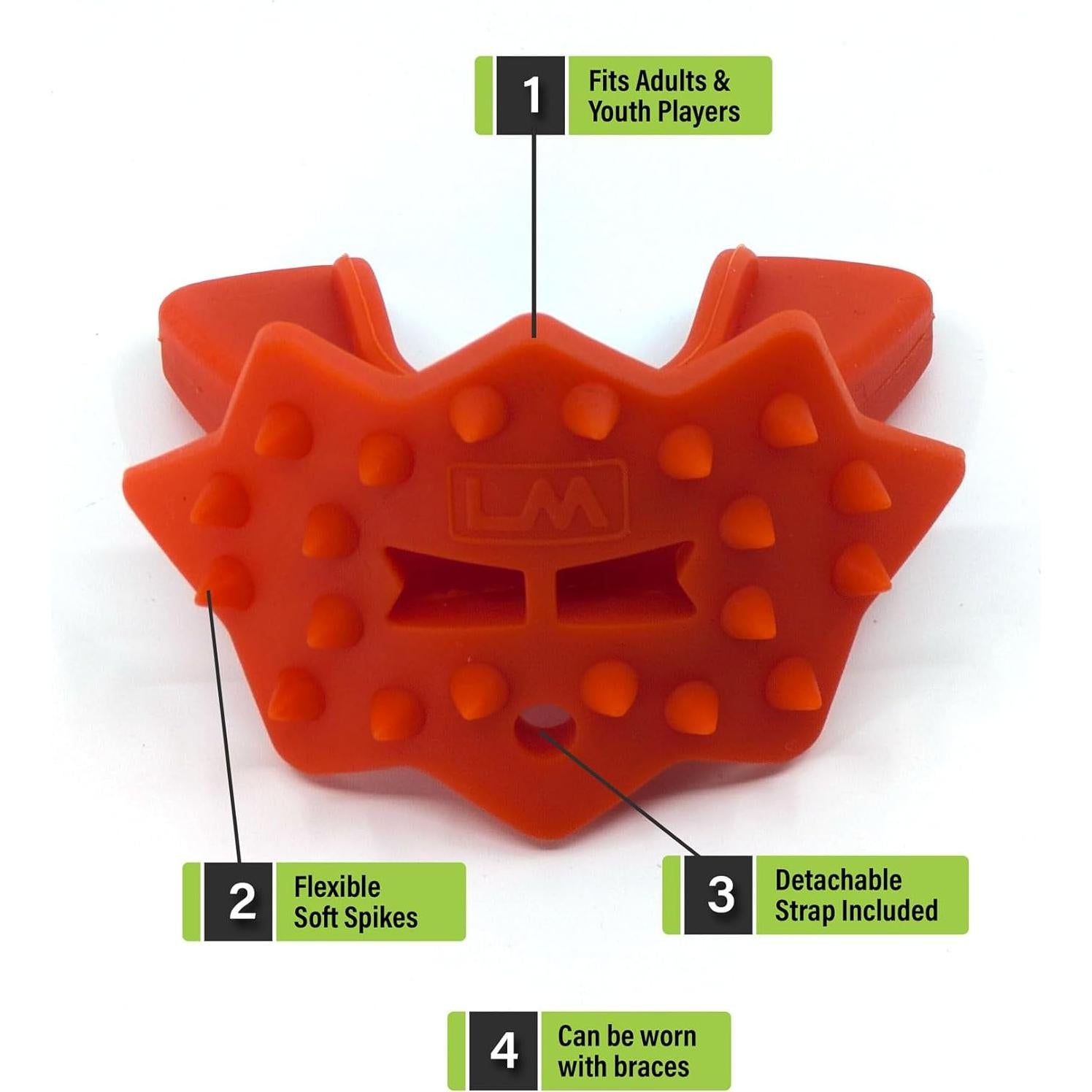 Protector Bucal Loudmouth 3D SpikeSurge Naranja Adultos/Jóvenes