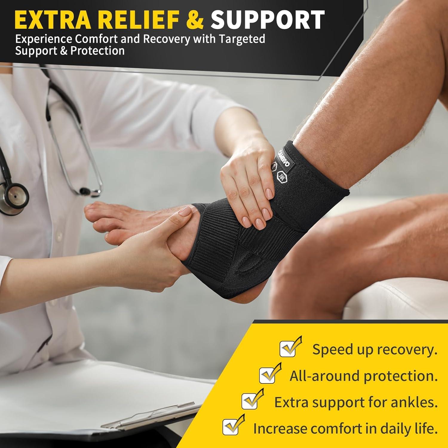 Faja para Tobillo CAMBIVO Negro Pequeño para Esguince y Tendinitis