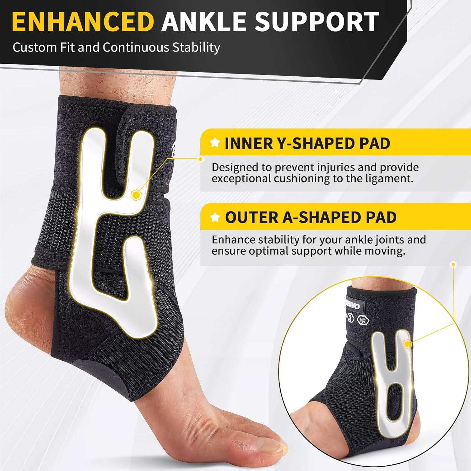 Faja para Tobillo CAMBIVO Negro Pequeño para Esguince y Tendinitis