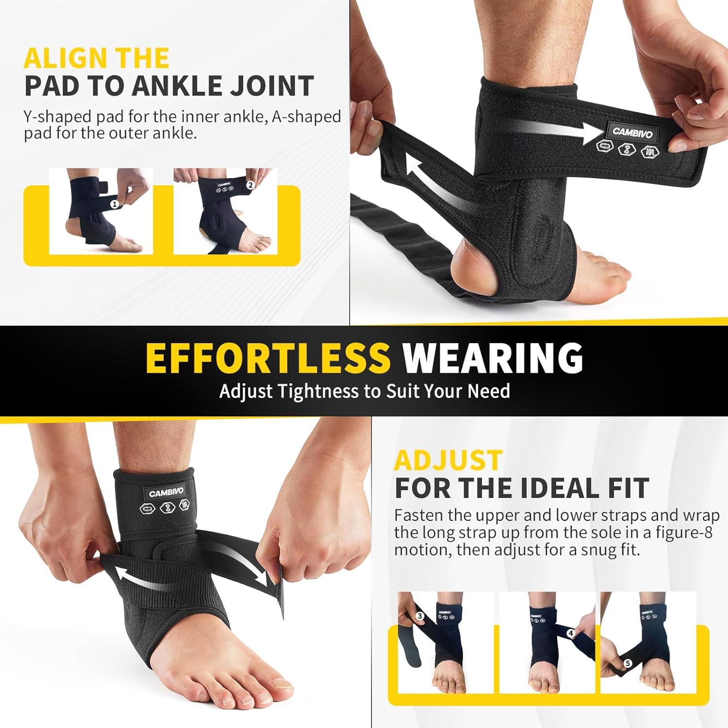 Faja para Tobillo CAMBIVO Negro Pequeño para Esguince y Tendinitis