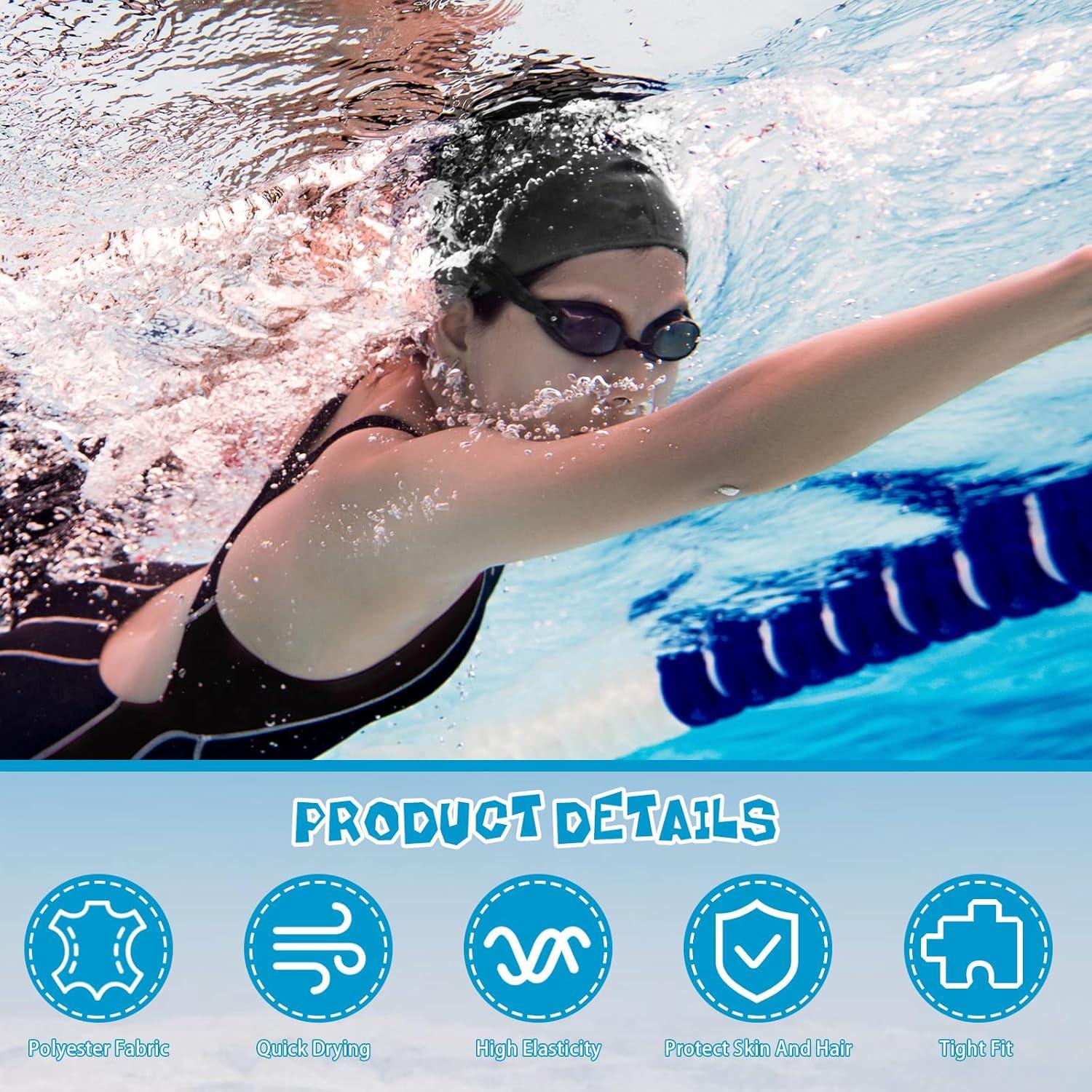 Gorros de Natación Elásticos Bonuci 24 Piezas Negro