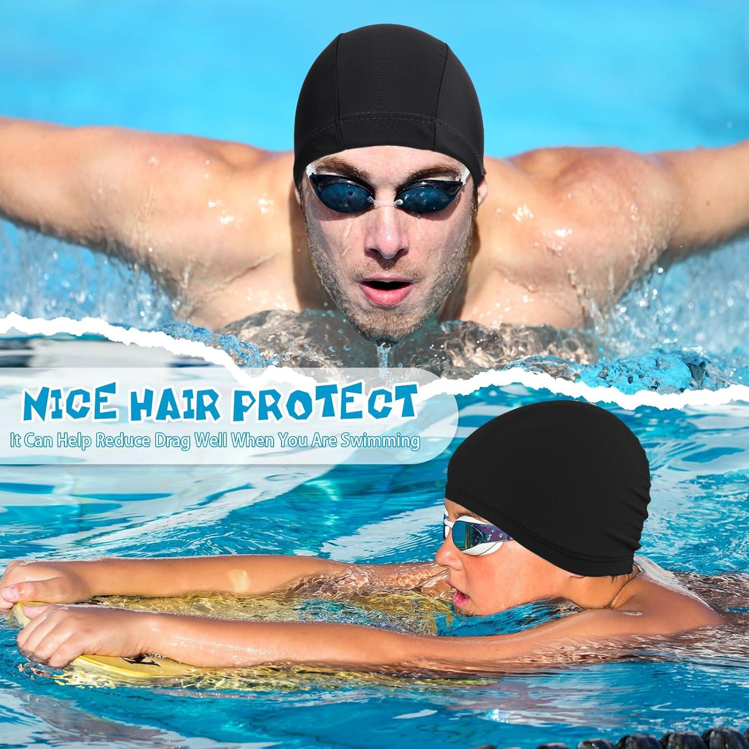 Gorros de Natación Elásticos Bonuci 24 Piezas Negro